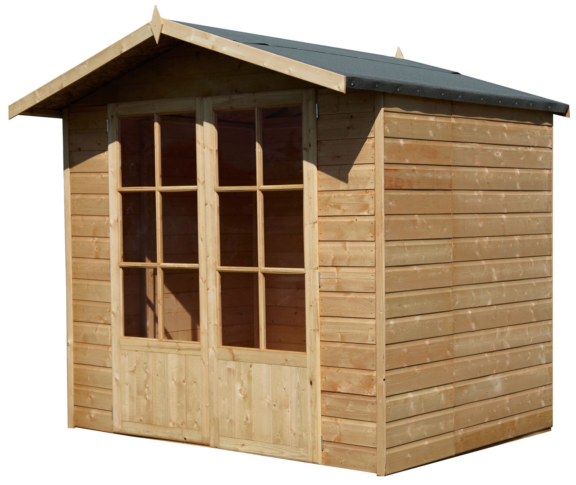 Shire Lumley 7x5 Apex Shiplap Wooden Summer house (Base included) - Assembly service included