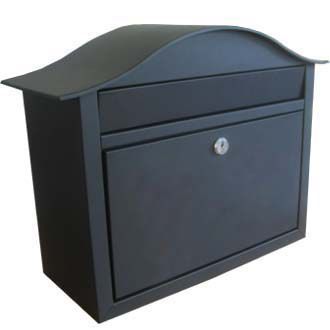 The House Nameplate Company Black Steel Post box, (H)340mm (W)435mm