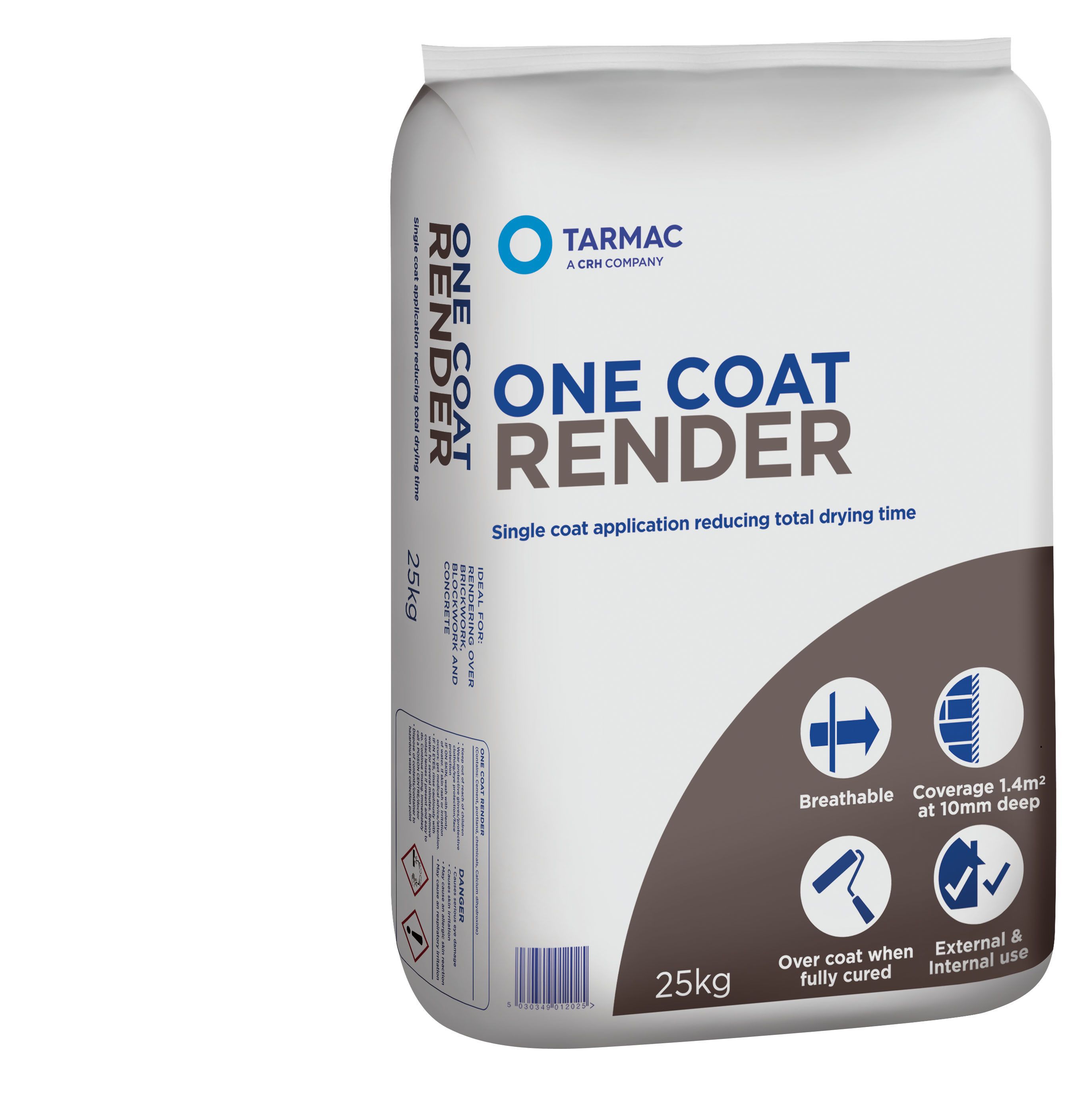 Tarmac One Coat Render, 25Kg Bag - Ready Mixed