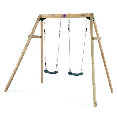 Plum Wooden Double swing set