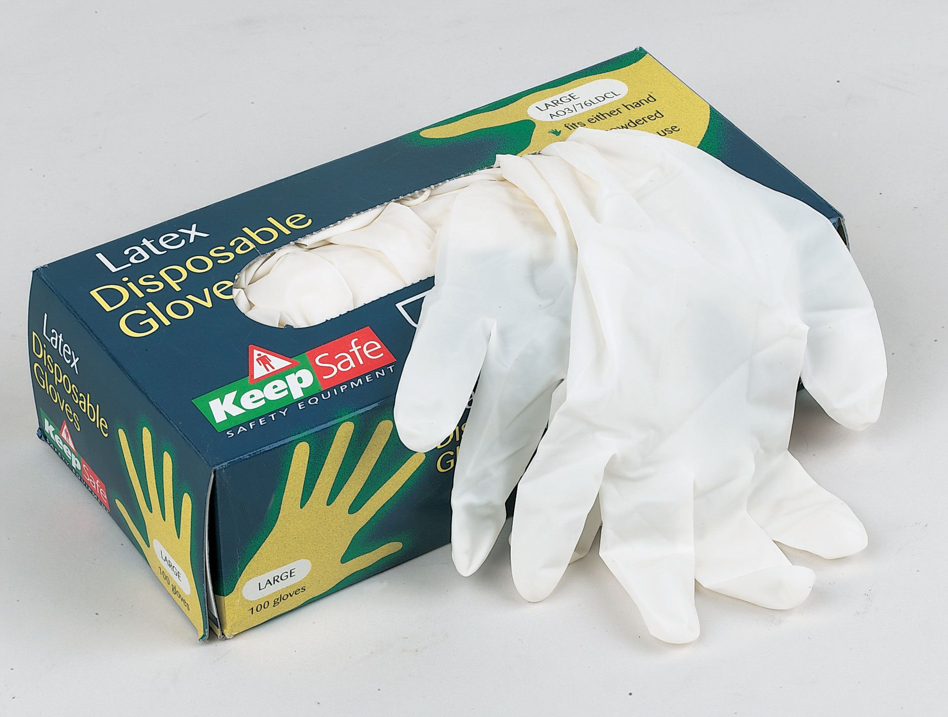 Keepsafe Latex Disposable gloves, Large