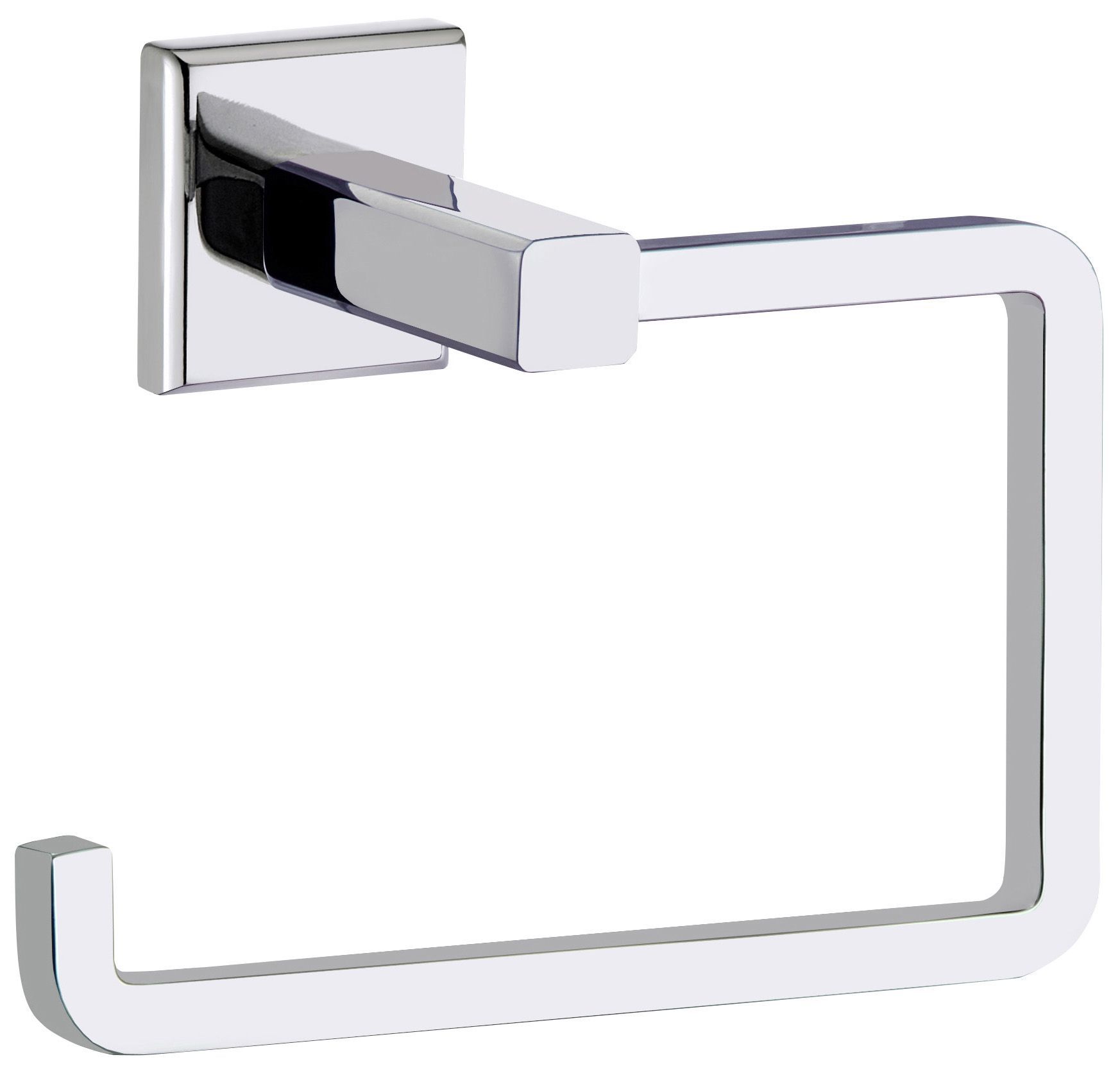 Cooke & Lewis Linear Silver Chrome effect Toilet roll holder, (W)140mm