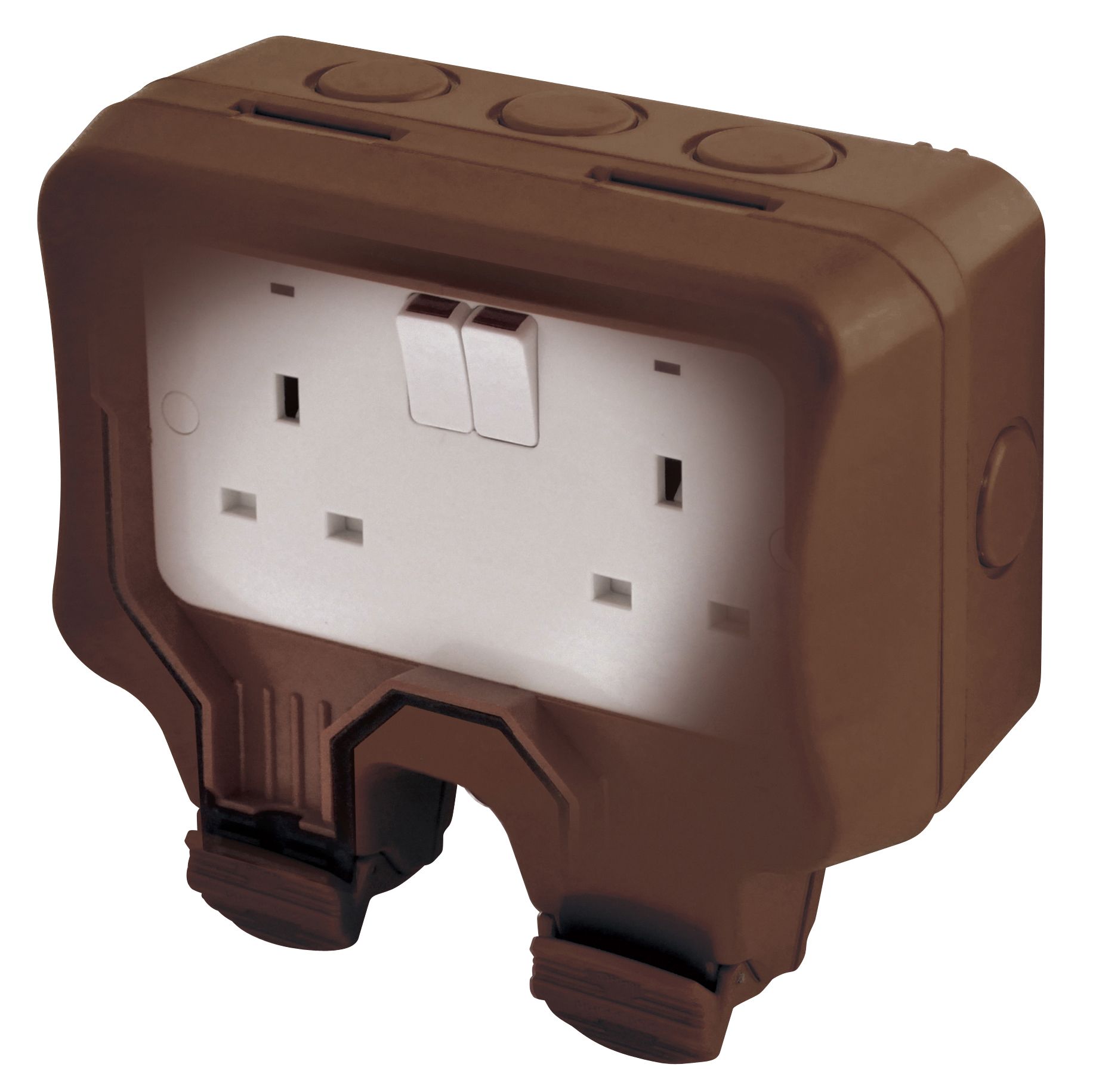 Diall 13A Brown Double Outdoor Socket