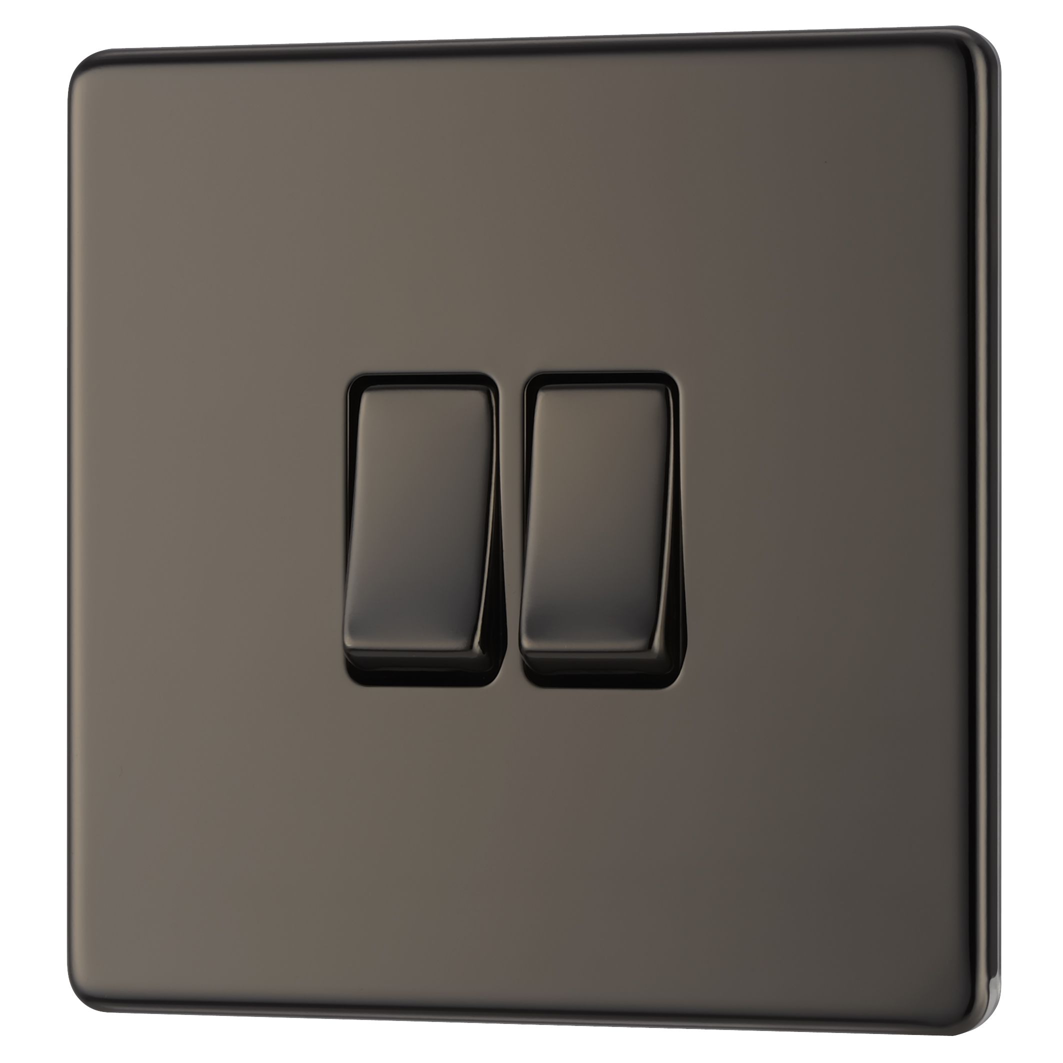 Colours 10A 2 way Black Nickel Light Switch