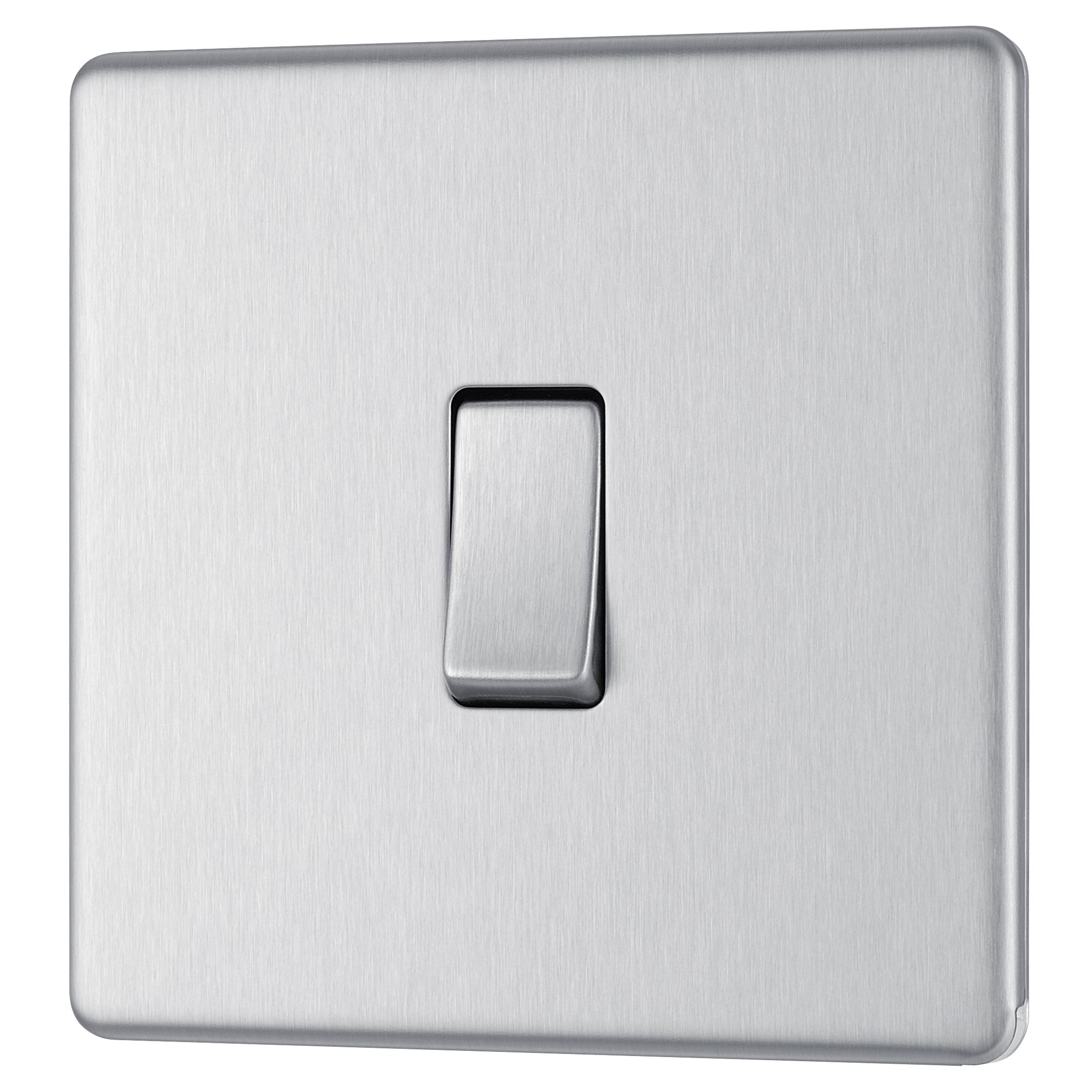 Colours 10A 2 way Steel Light Switch