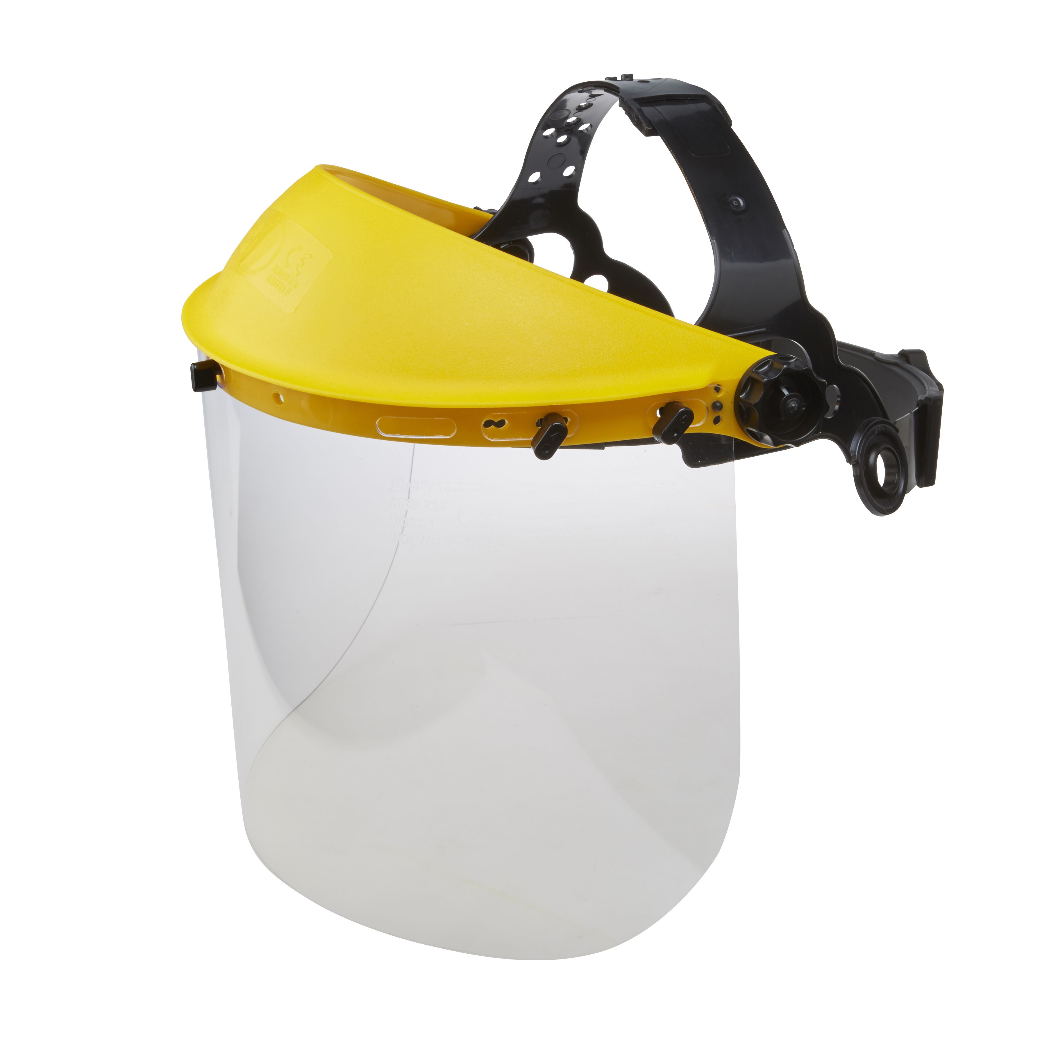 B & Q Site Yellow Polyester (PES) & polypropylene (PP) Face shield