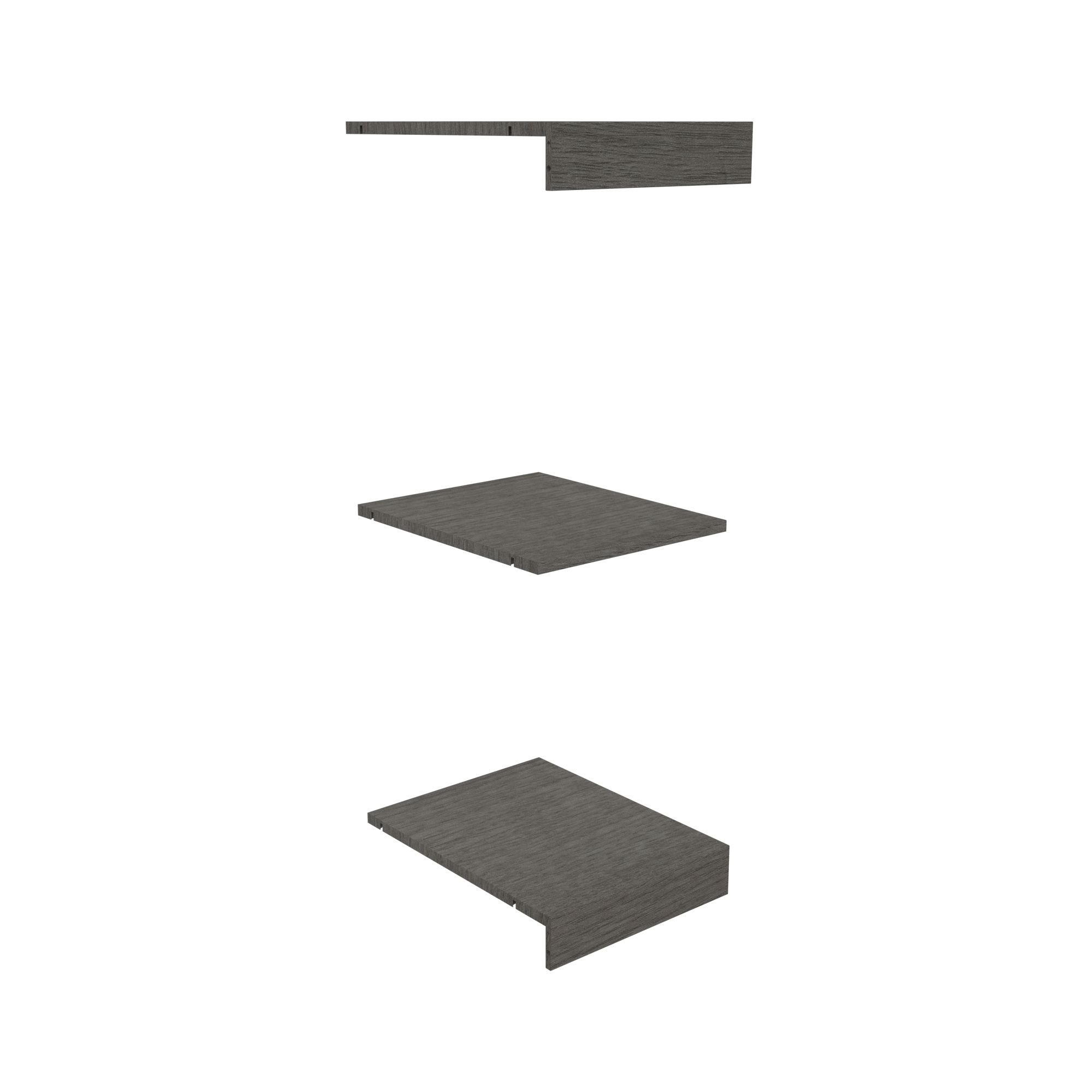 Perkin Grey oak effect Top, base & shelf kit (W)375mm (D)478mm