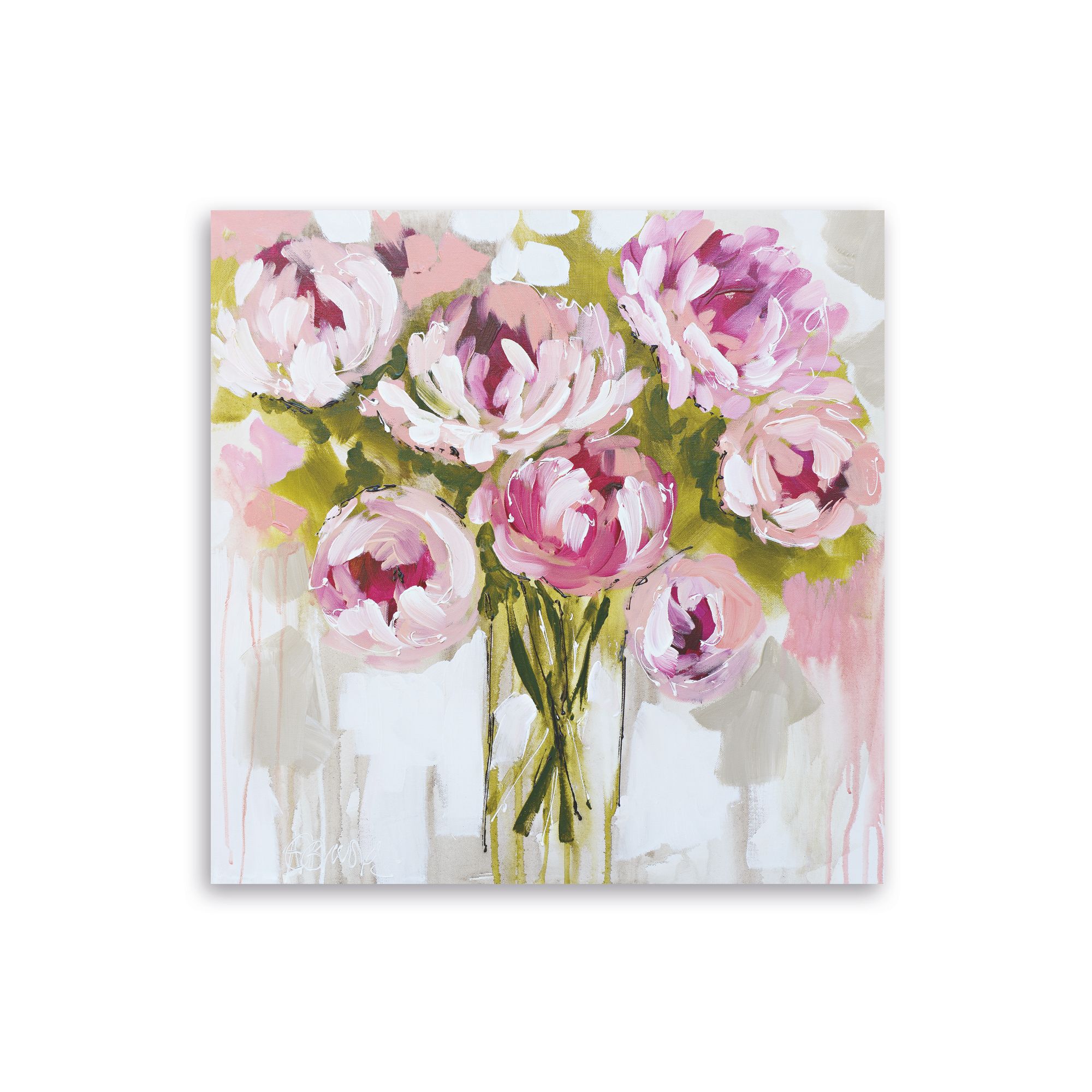 Floral Pink Canvas art (H)900mm (W)900mm