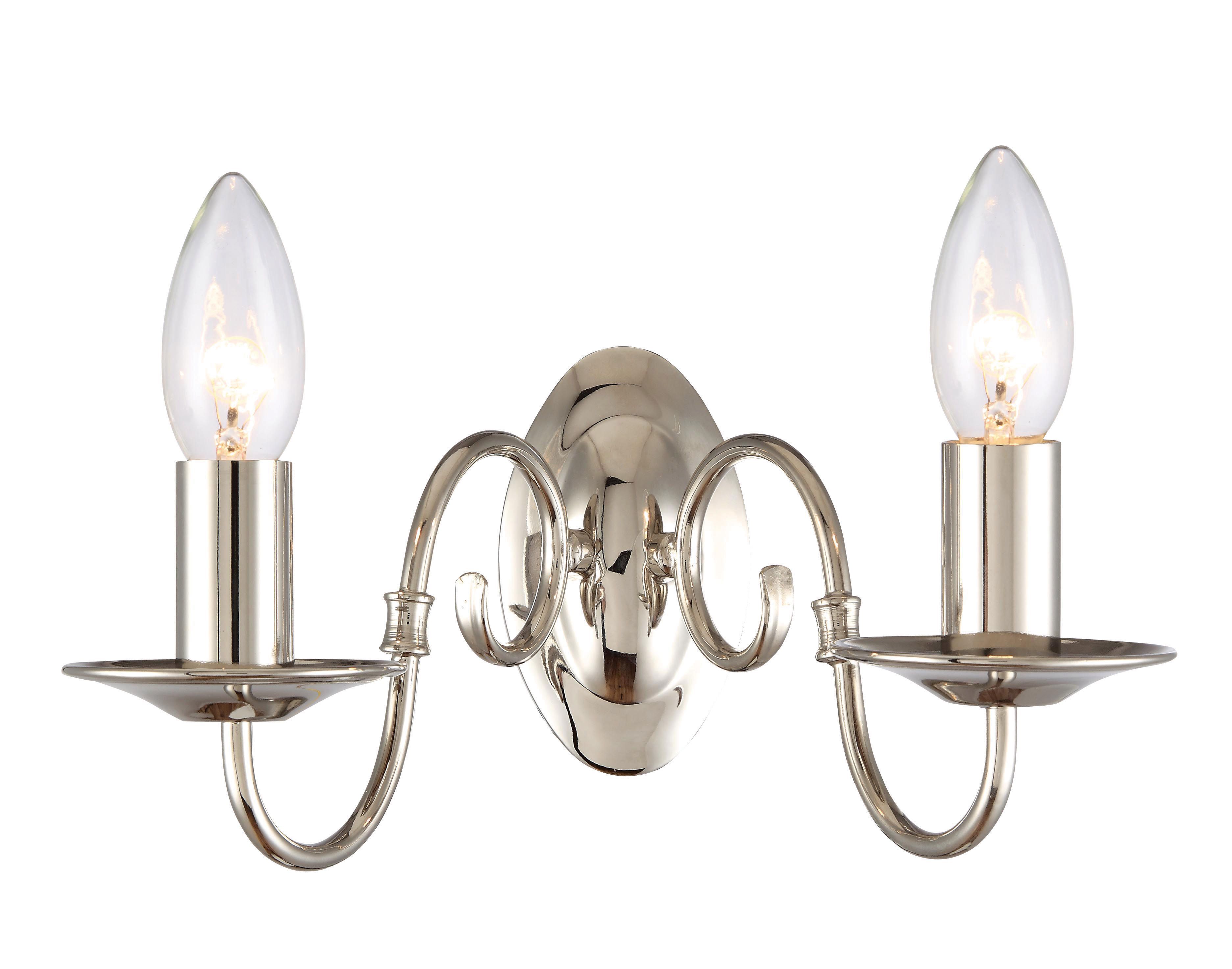 Manning Polished Nickel effect Double Wall light