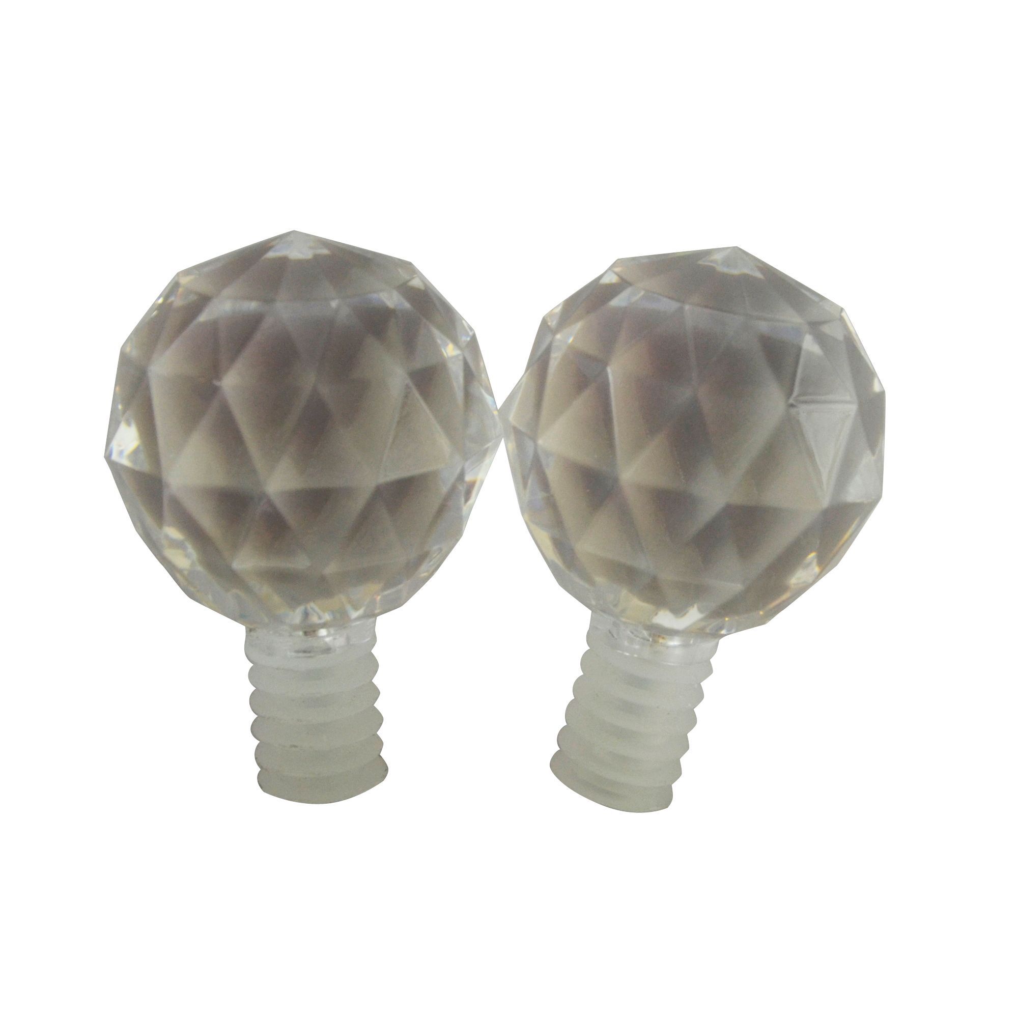 Facet Curtain pole finial, Pack of 2