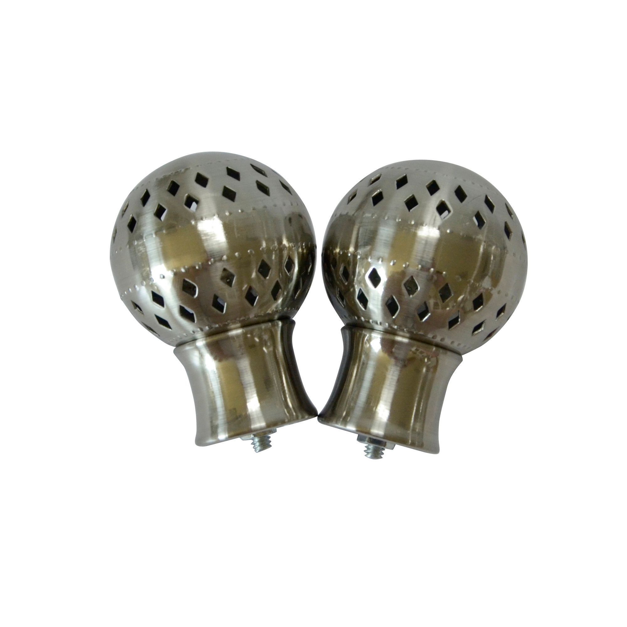Stainless steel effect Ball Curtain pole finial of 2