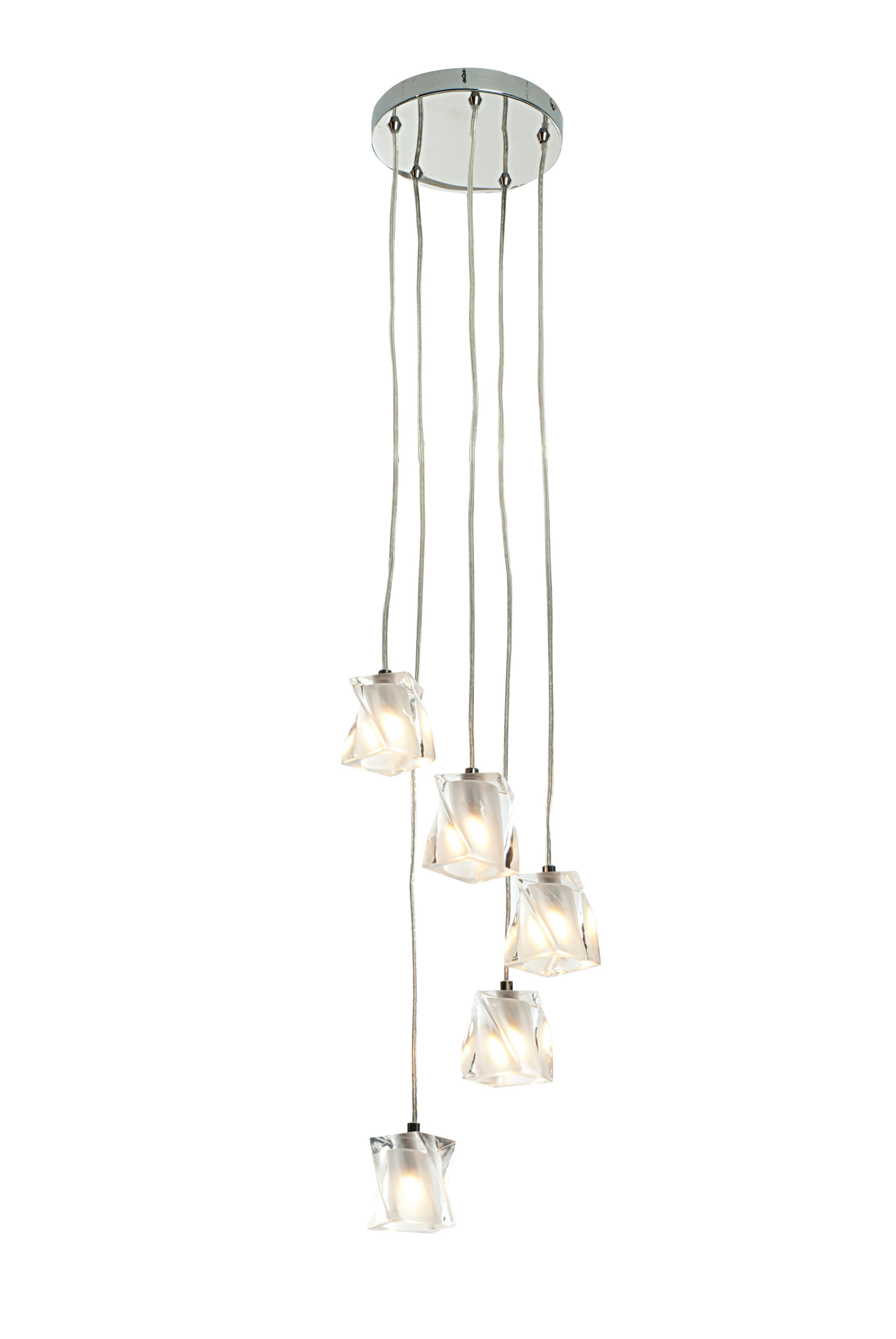 Borrello Silver effect 5 Lamp Pendant Ceiling light