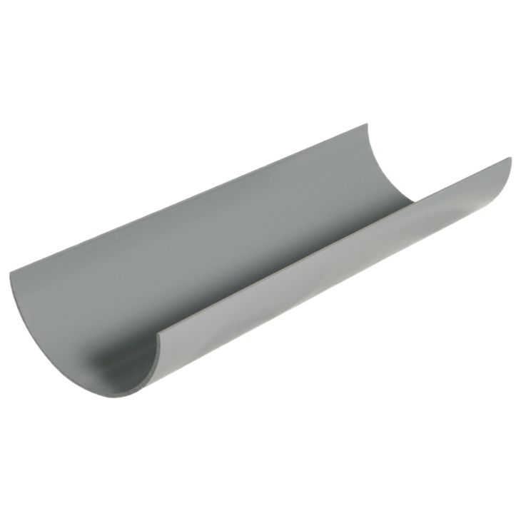 Floplast Grey Half Round Gutter Length (L)2M (Dia)112mm