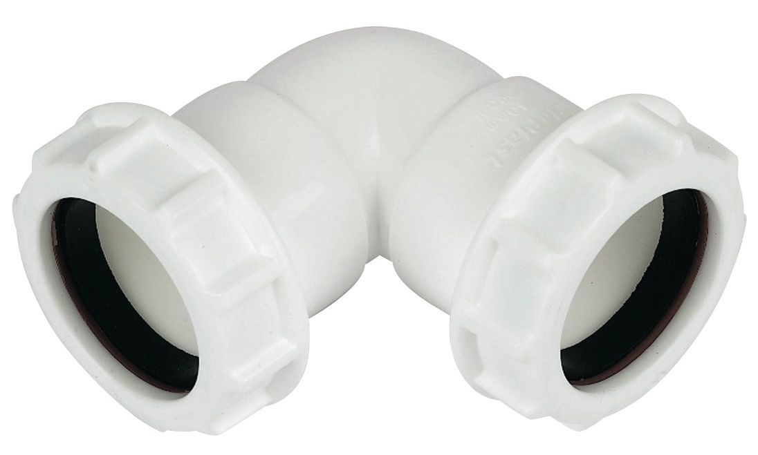 FloPlast White Compression 90° Bend, (Dia)32mm