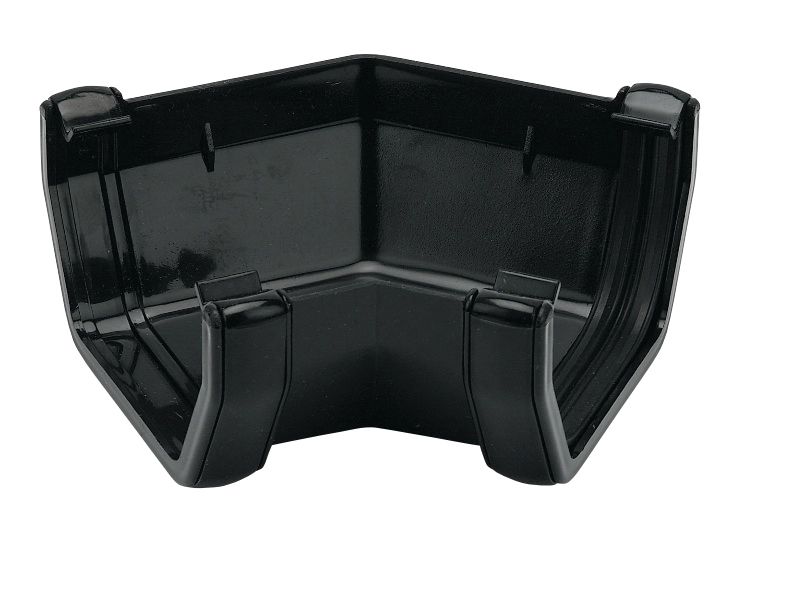 Floplast Hi-Cap Black Square 135° Gutter Angle, (Dia)114mm