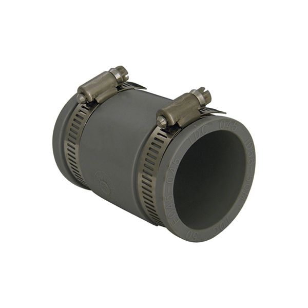 FloPlast Grey Compression Straight Waste pipe Coupler (Dia)45mm