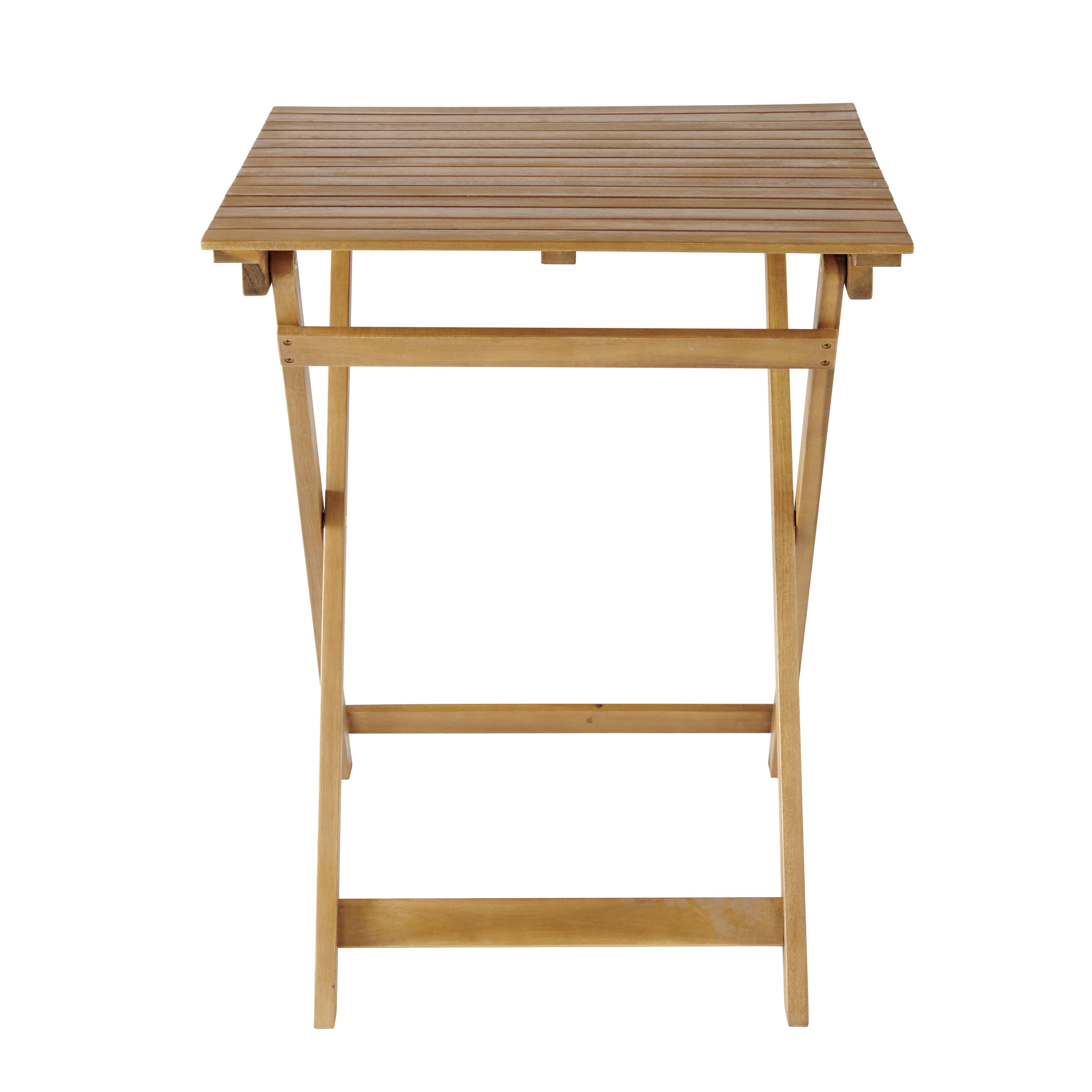 GoodHome Virginia Wooden Foldable 2 seater Square Table