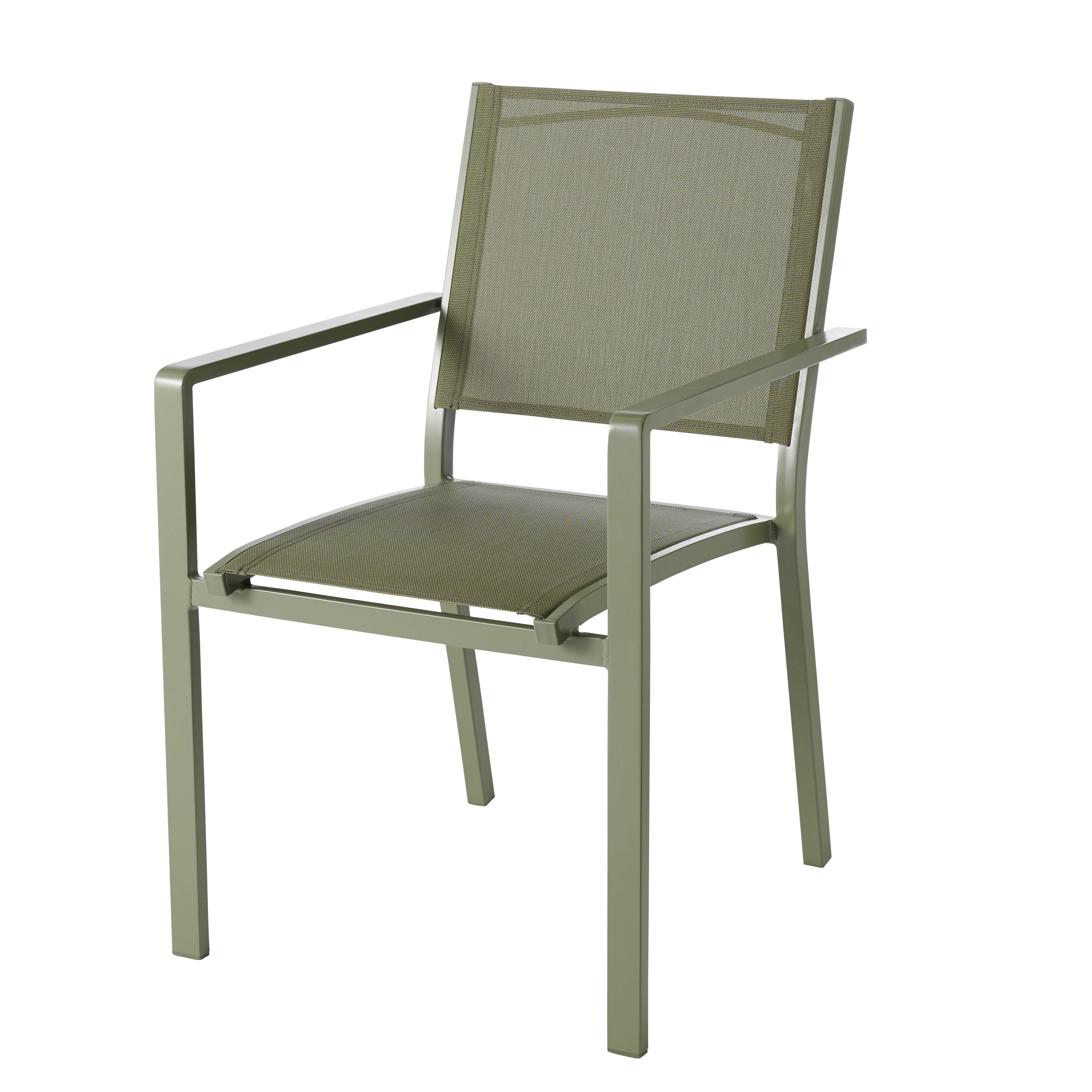 B & Q Carambole Dark grey Metal Dining Armchair Garden chairs £40.00