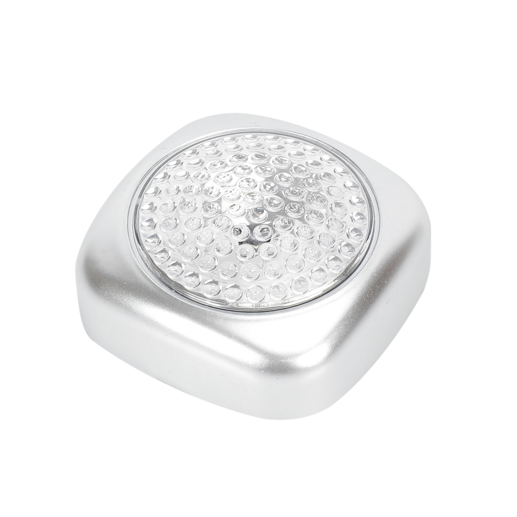 Diall White LED Push light, Pack of 3