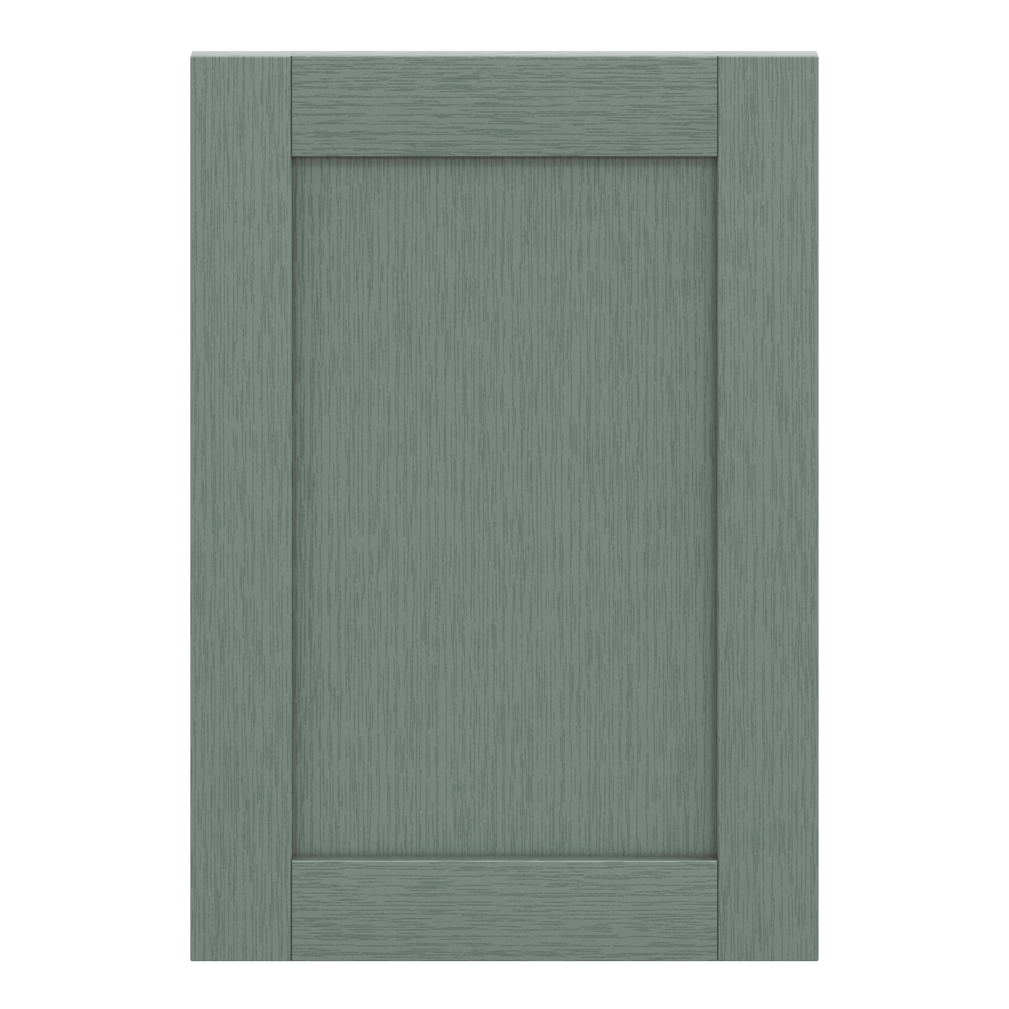 GoodHome Alpinia Matt reed green wood effect Shaker Highline Cabinet door (W)500mm (H)715mm (T)18mm