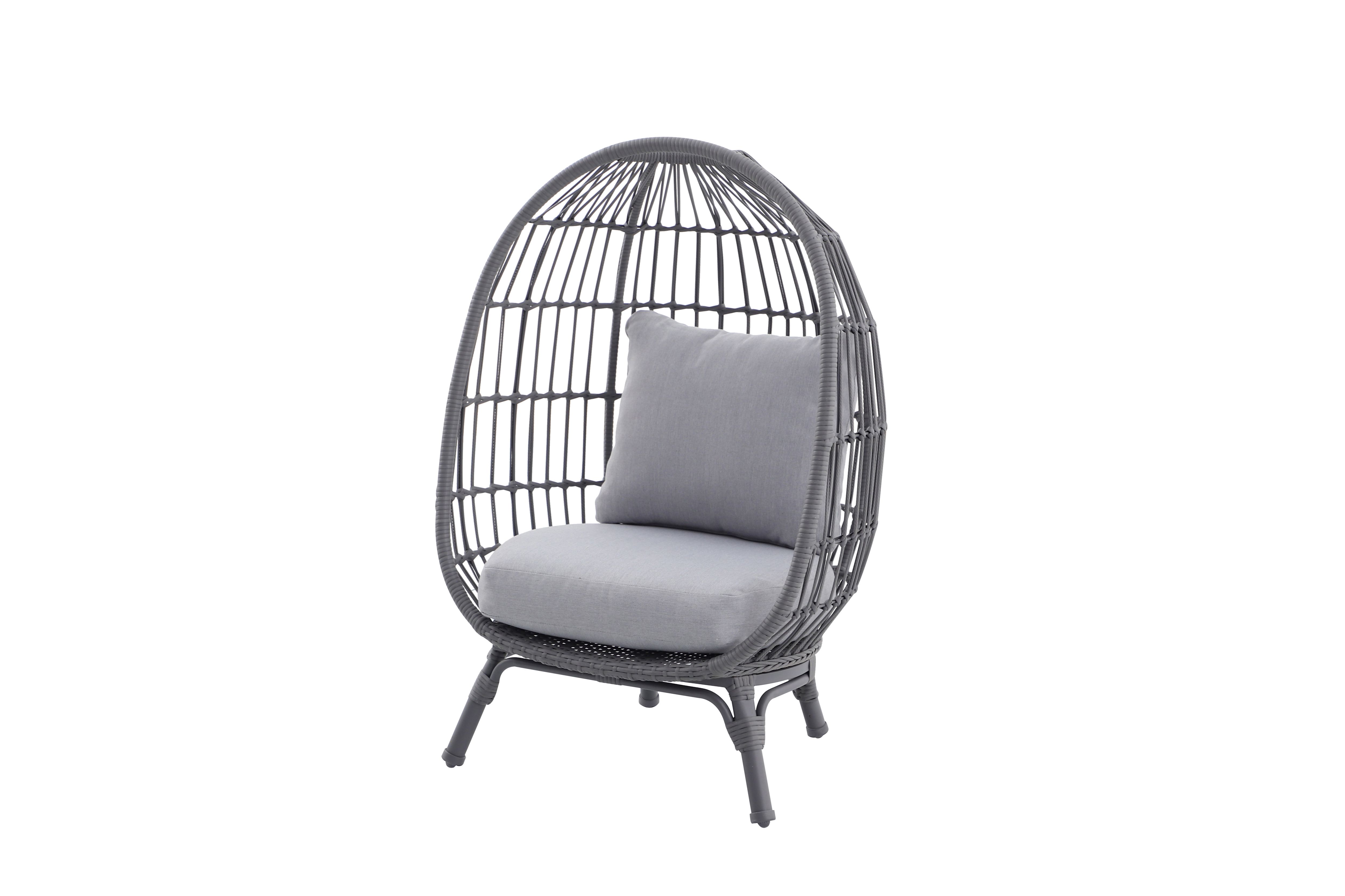 Apolima Steel grey Rattan effect Kids Egg chair