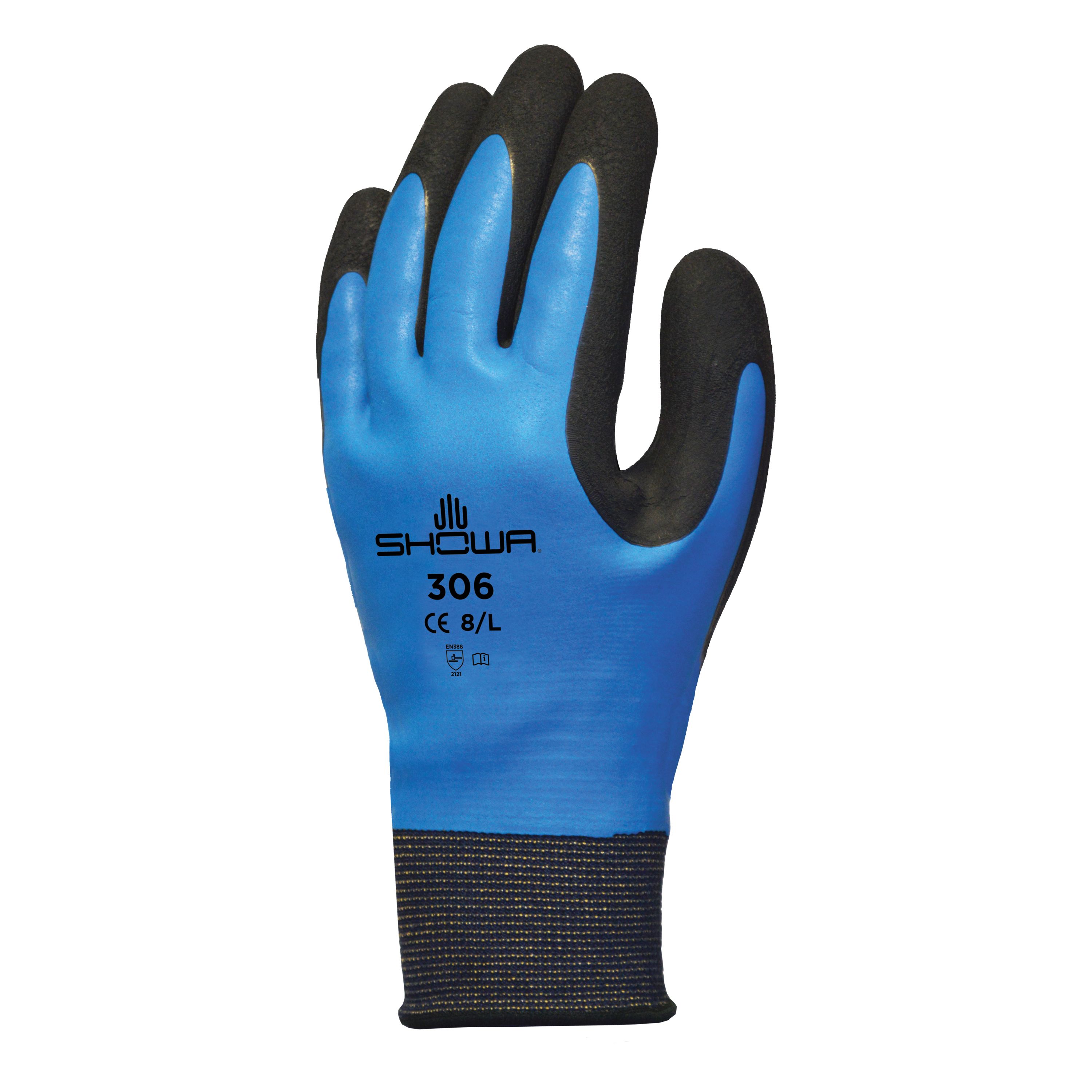 Showa Nylon, nitrile & latex Gloves, Large