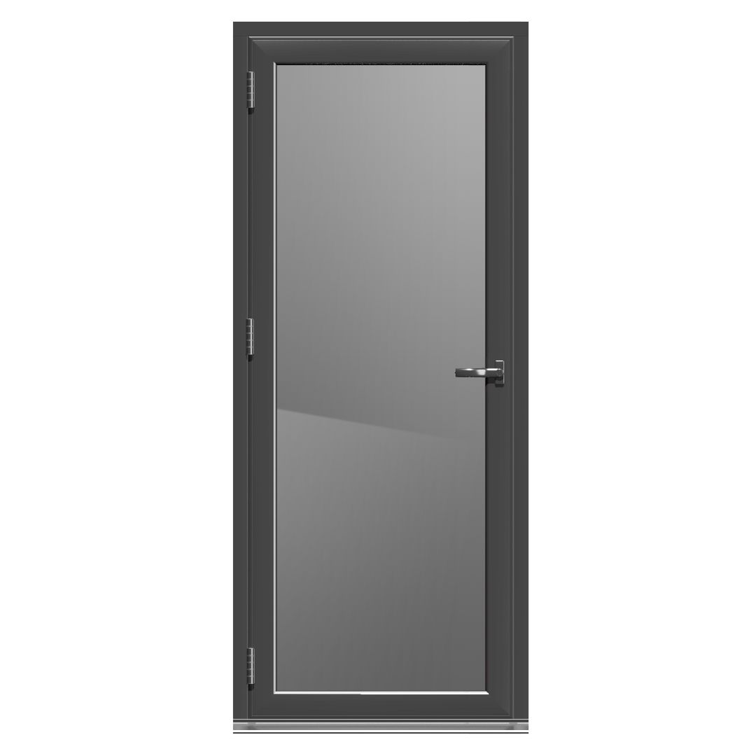 Crystal Glazed Aluminium LHed Back door, (H)2104mm (W)920mm