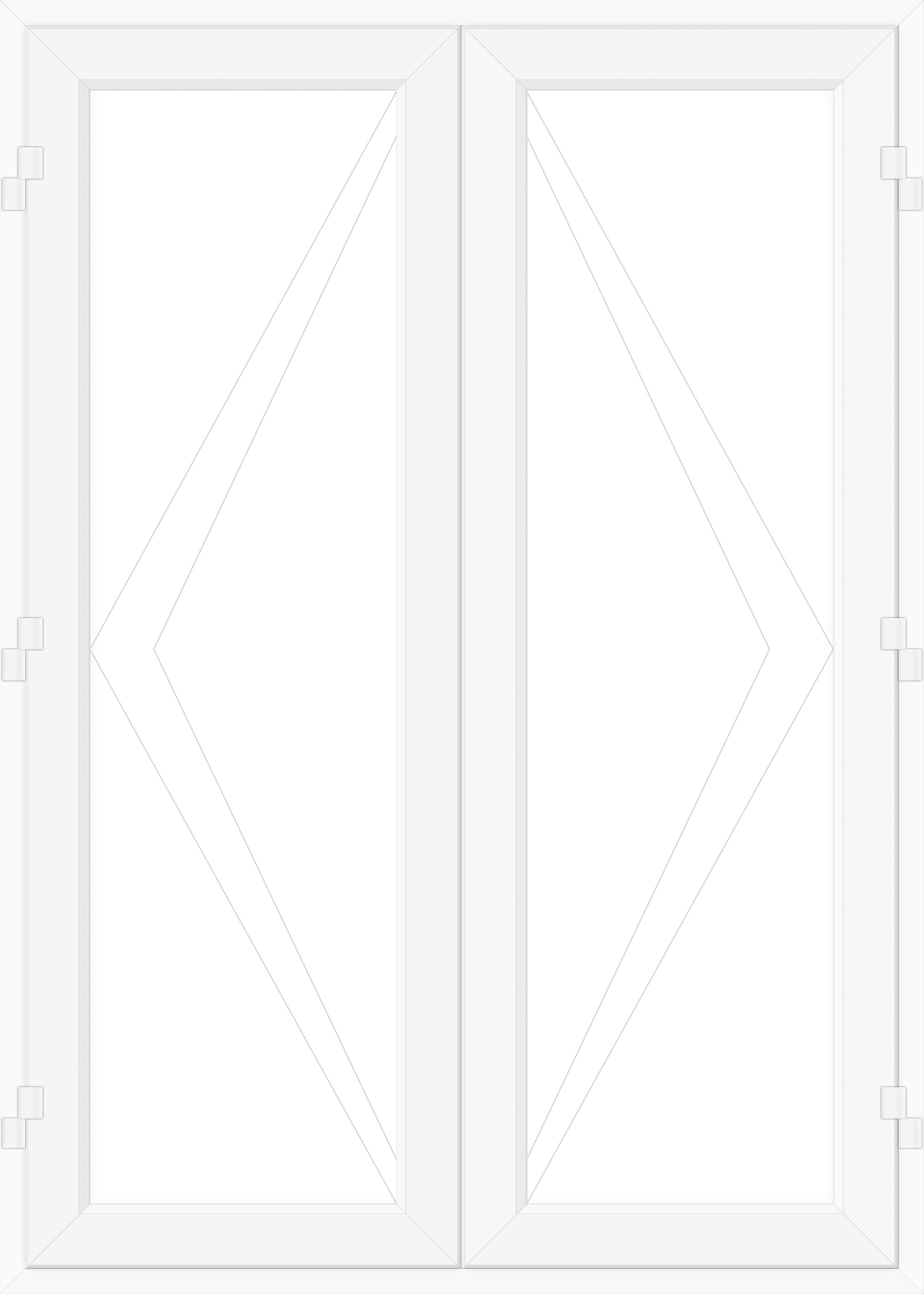 1 Lite Glazed White uPVC External French Door set, (H)2090mm (W)1790mm