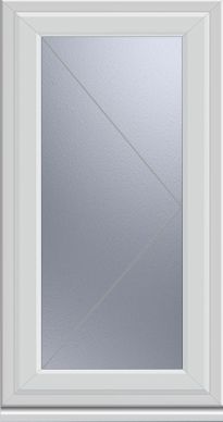 Crystal Obscured Double glazed White uPVC RH Side hung Casement window, (H)1040mm (W)610mm