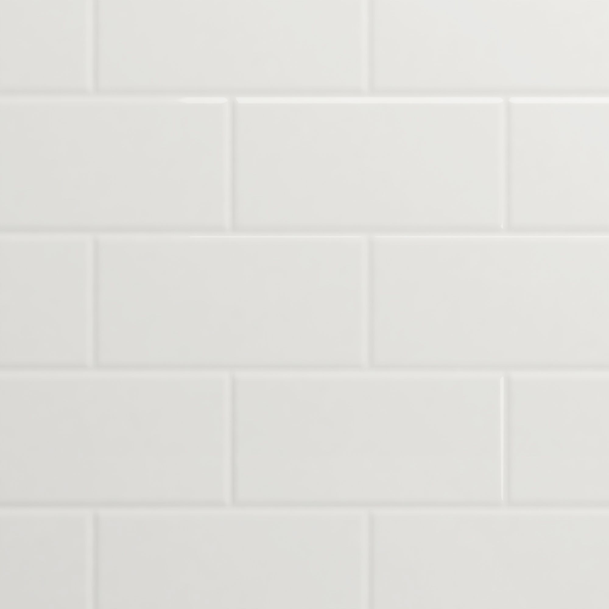 Splashwall White Tile effect Shower Panel, (H)2420mm