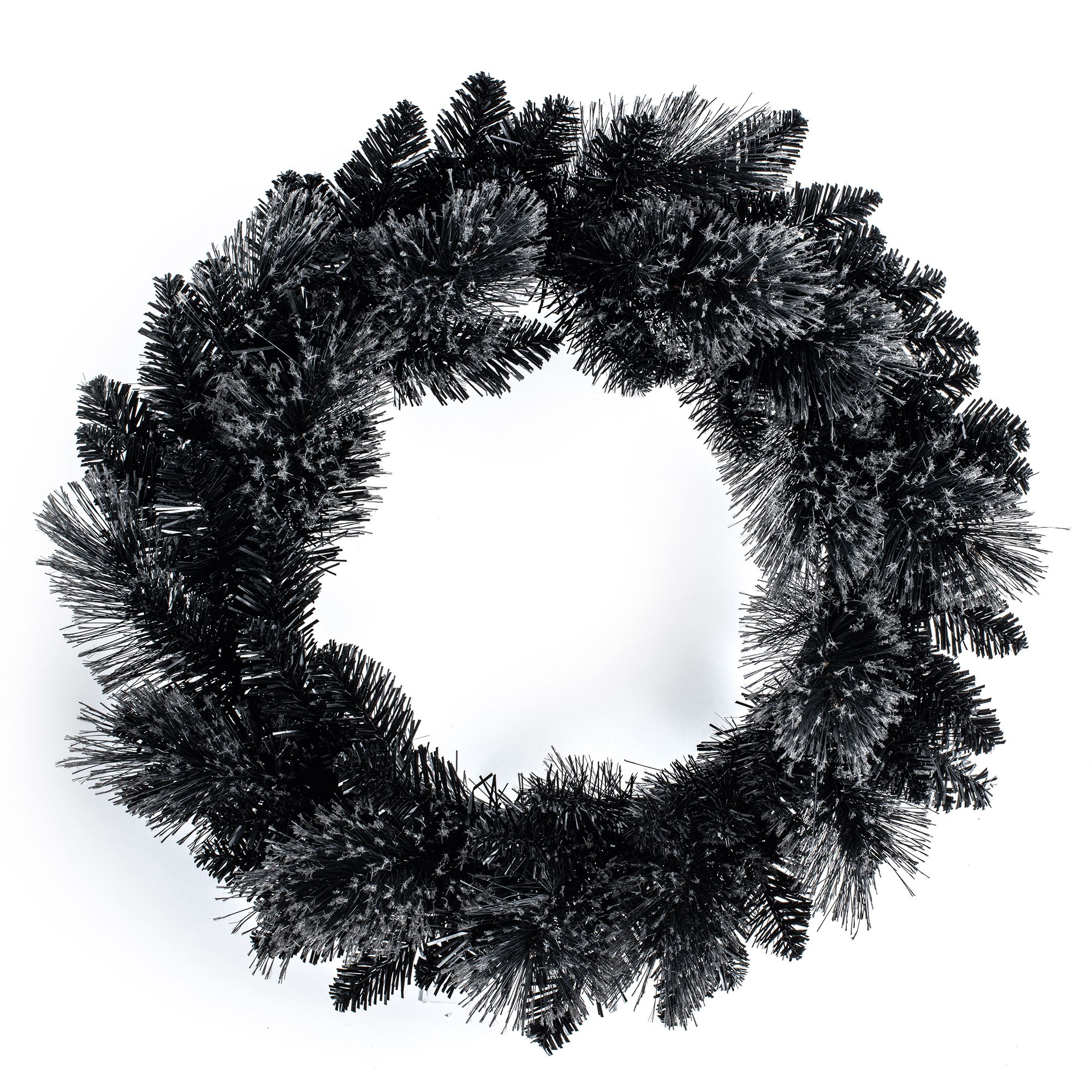 50cm Black Round Christmas wreath | DIY at B&Q