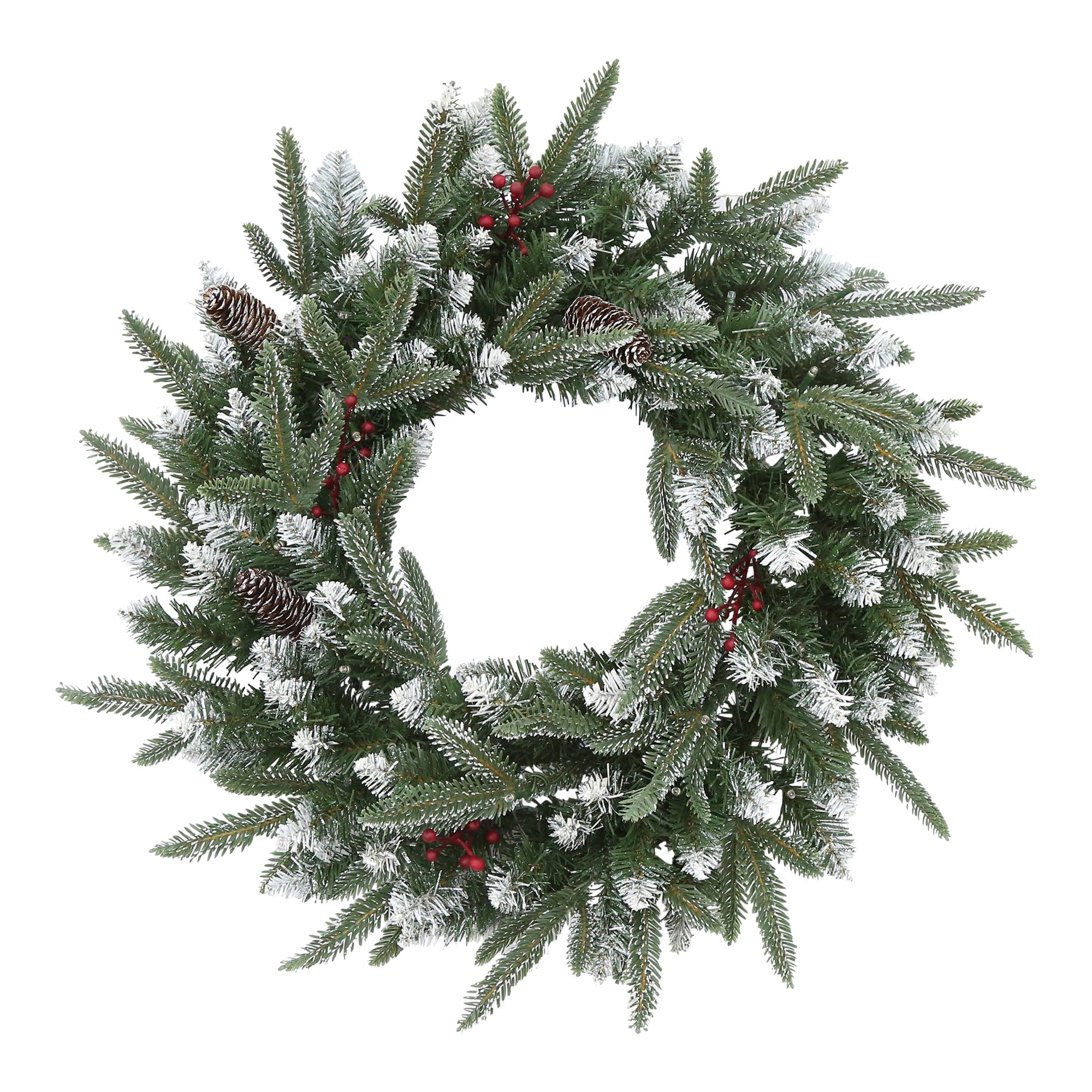 50cm Blizen Natural Pre-lit Christmas wreath - Green