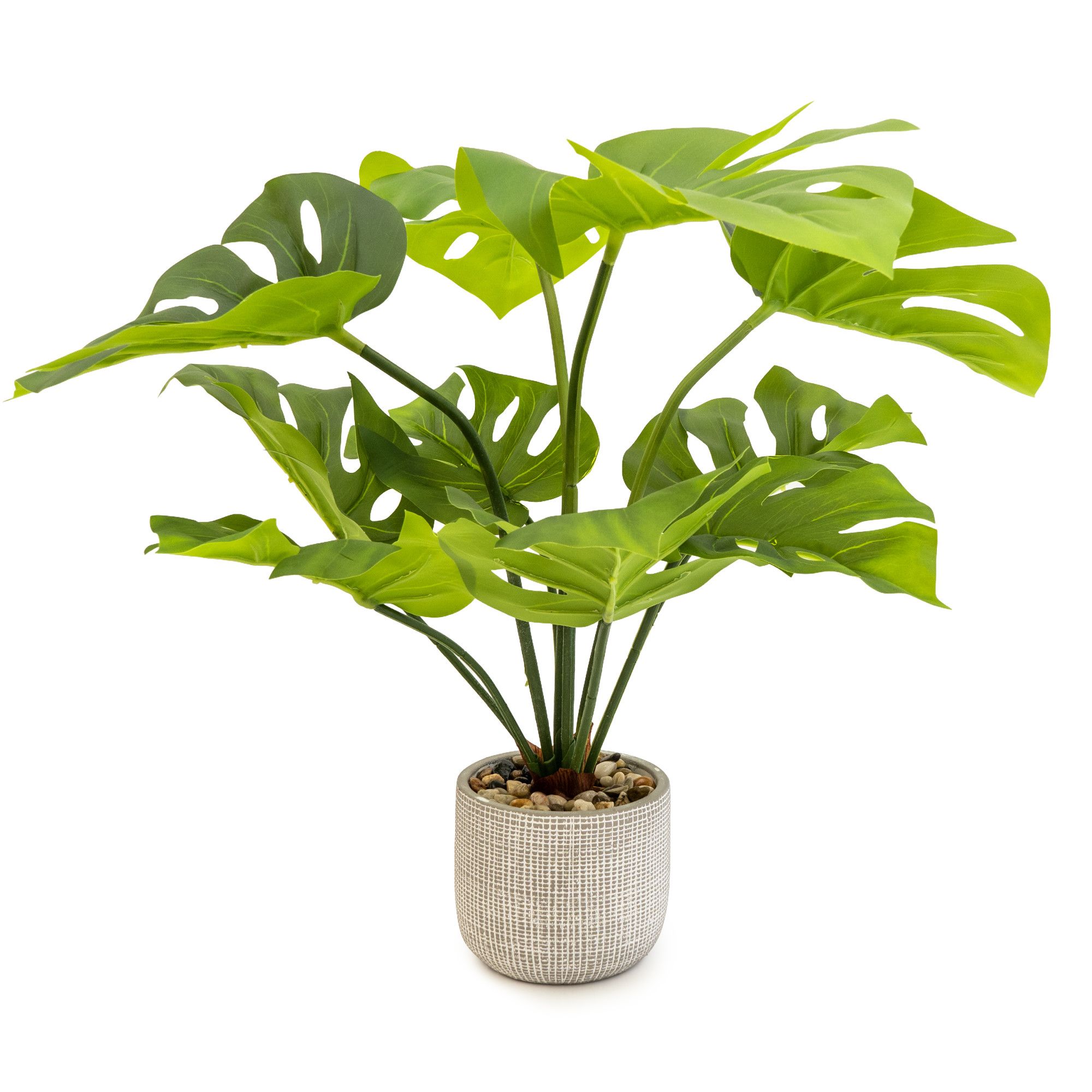 50cm Cheese plant Artificial plant in Grey Ceramic Pot