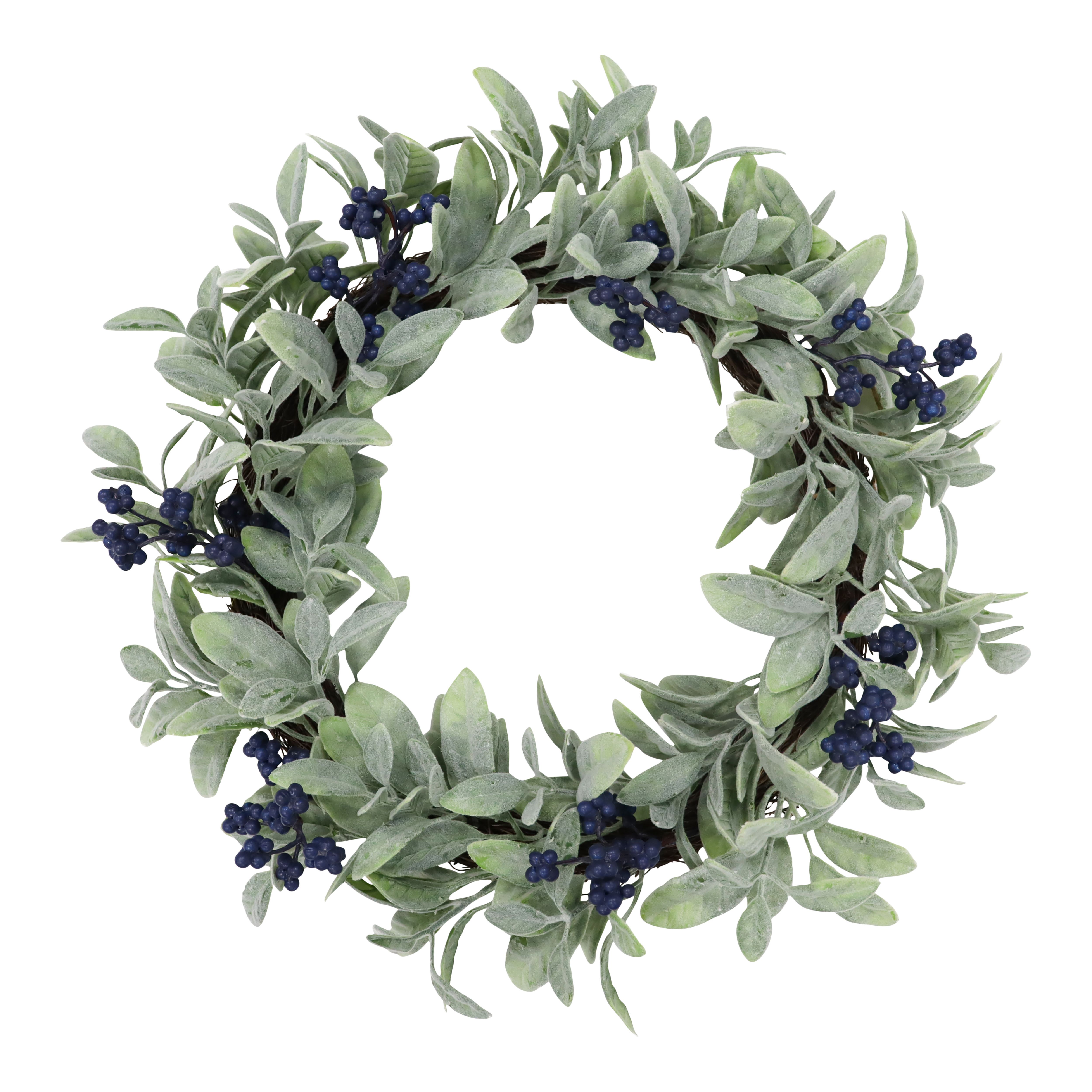 50cm Green Blueberries & leaves Non-illuminated Christmas wreath
