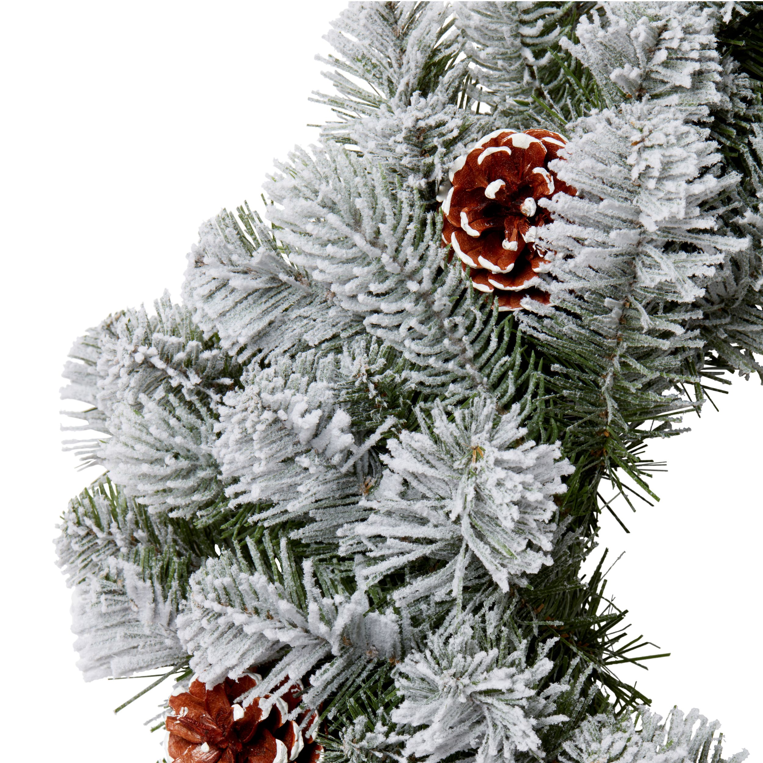 50cm Green Frosted Pinecone Non-illuminated Wreath