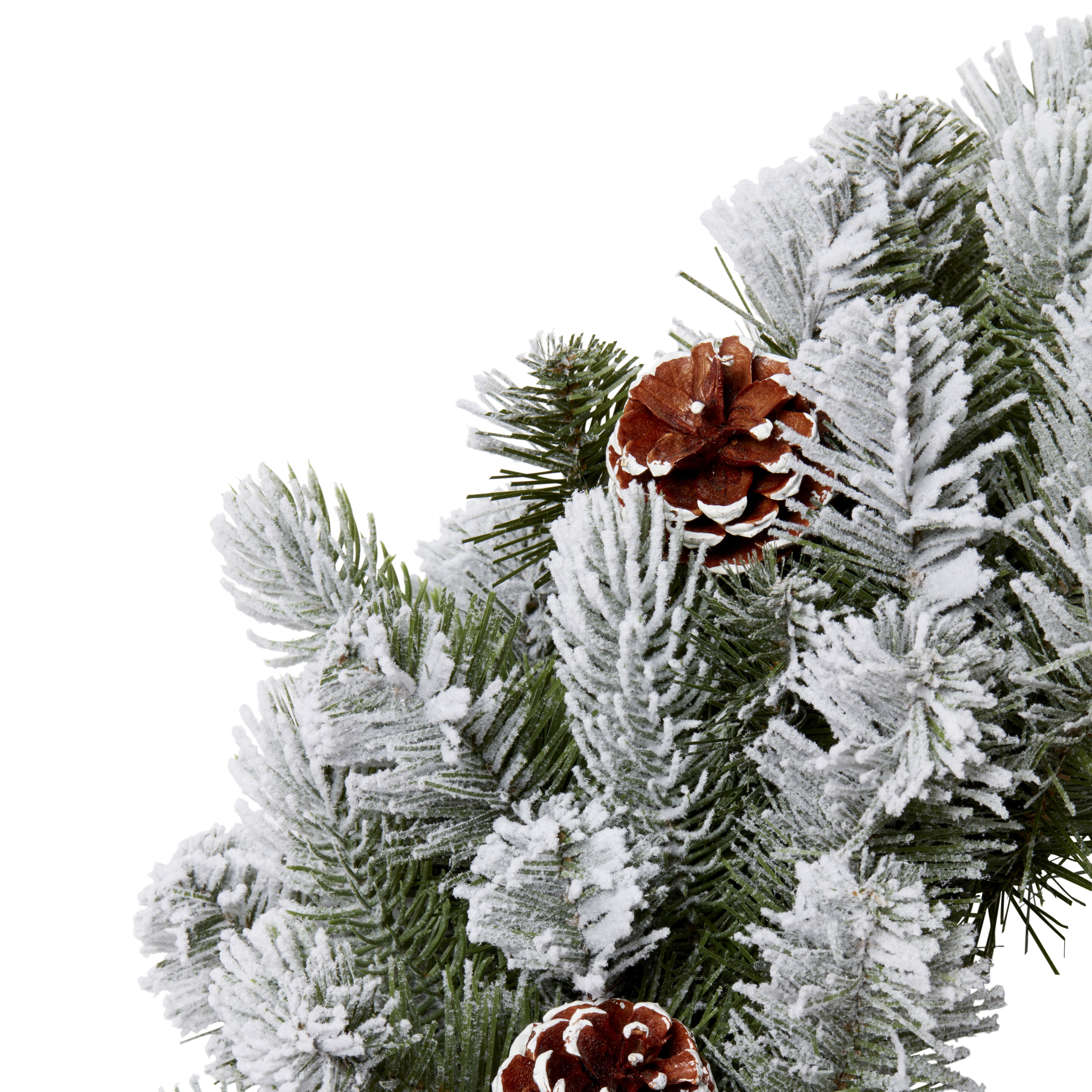 50cm Green Frosted Pinecone Non-illuminated Wreath - 5