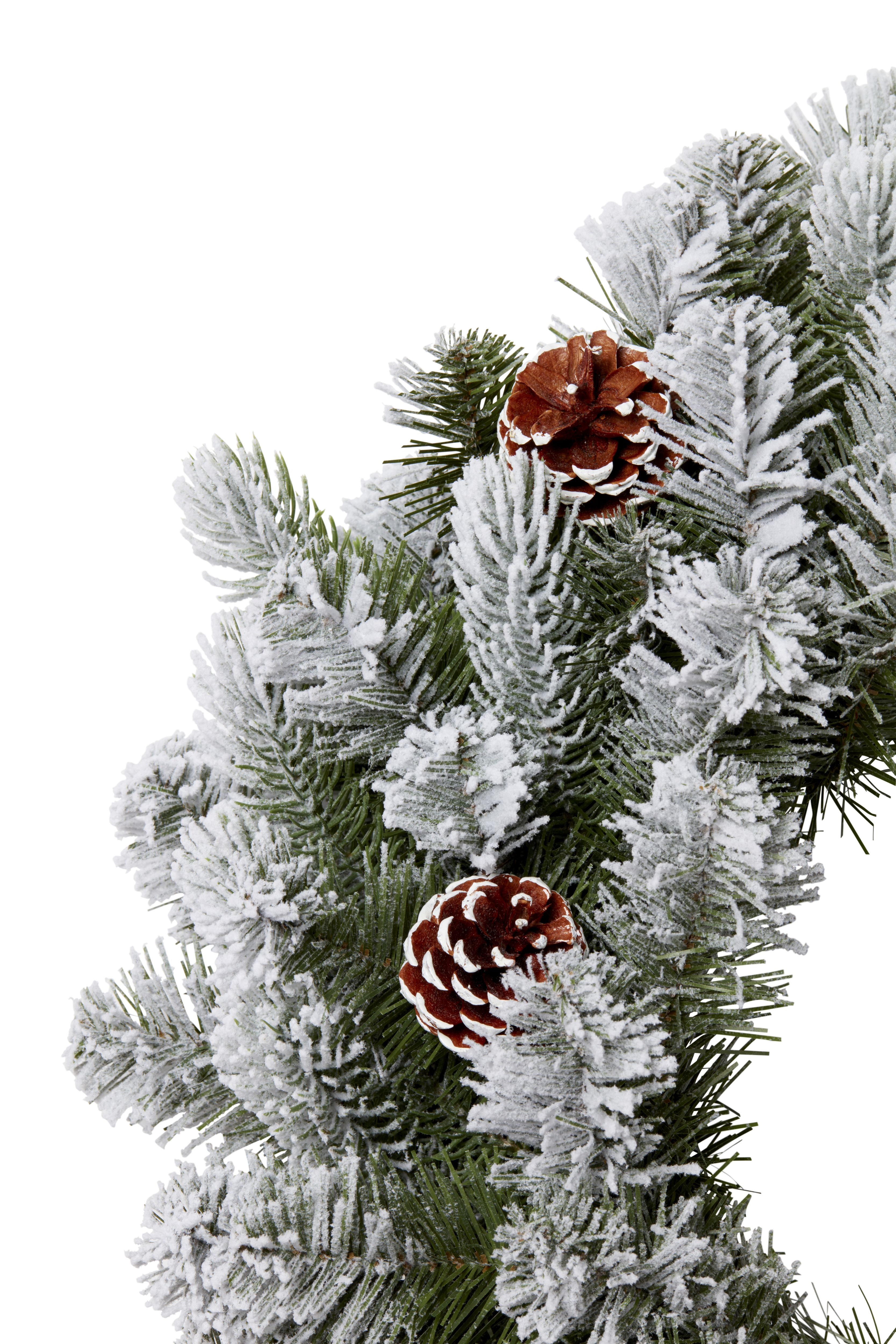 50cm Green Frosted Pinecone Non-illuminated Wreath - 6