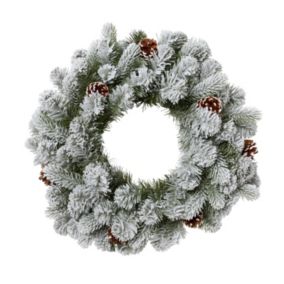 50cm Green Frosted Pinecone Wreath