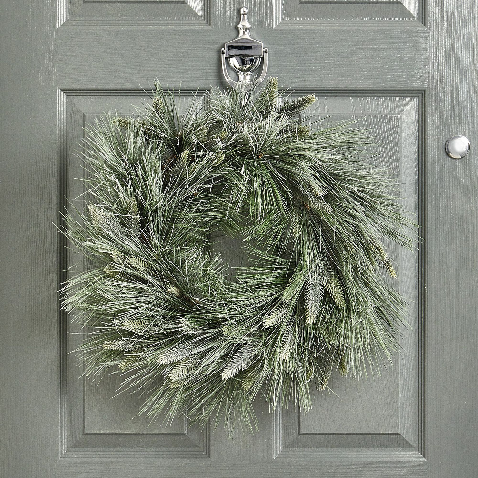 50cm Green Glitter effect Glitter effect Pine Christmas wreath