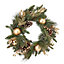 50cm Green & gold Baubles, berries & pine cone Wreath