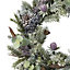 50cm Midnight dreams Green Foliage & Purple berry Wreath