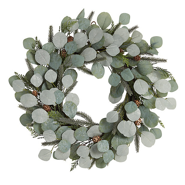 Lowral Large Size 18” Eucalyptus Front Door Wreath Handcrafted Wreath for Home Decor 
