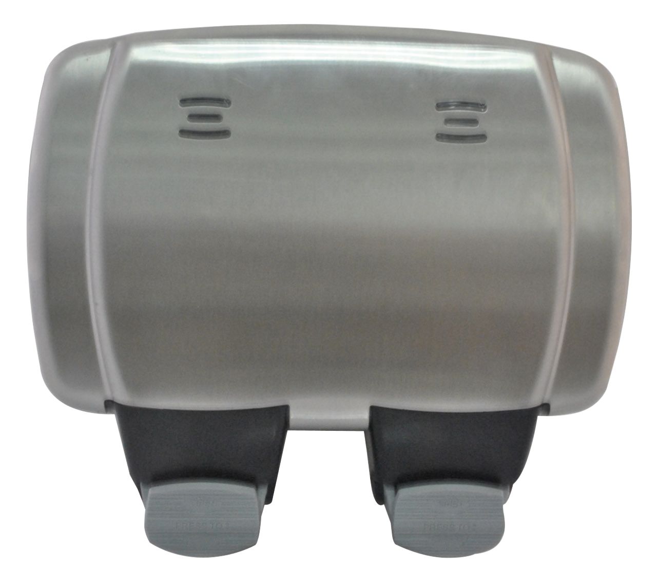 Diall 13A Grey stainless steel effect Double Outdoor Socket