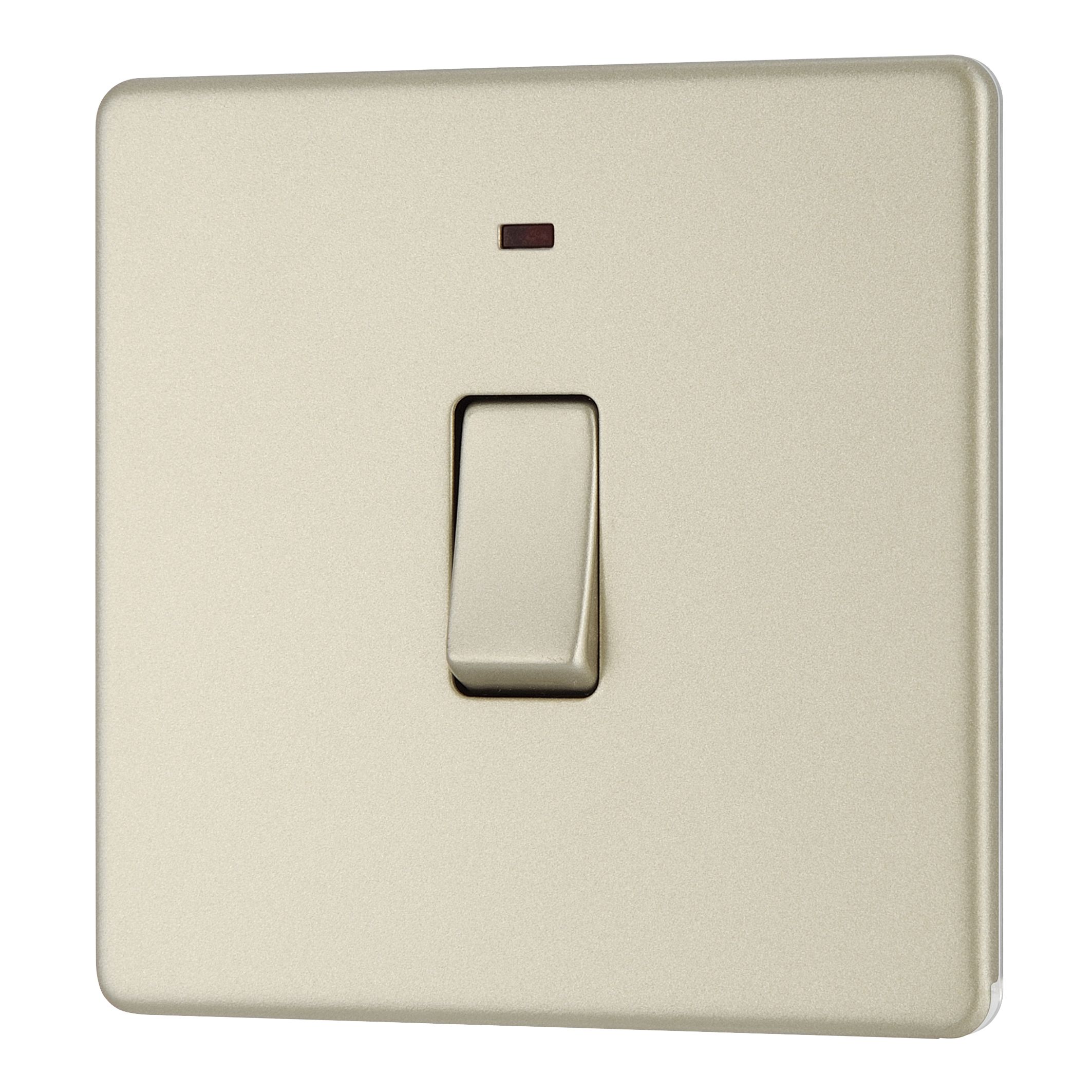 Colours 20A 1 way Polished nickel effect Single Switch