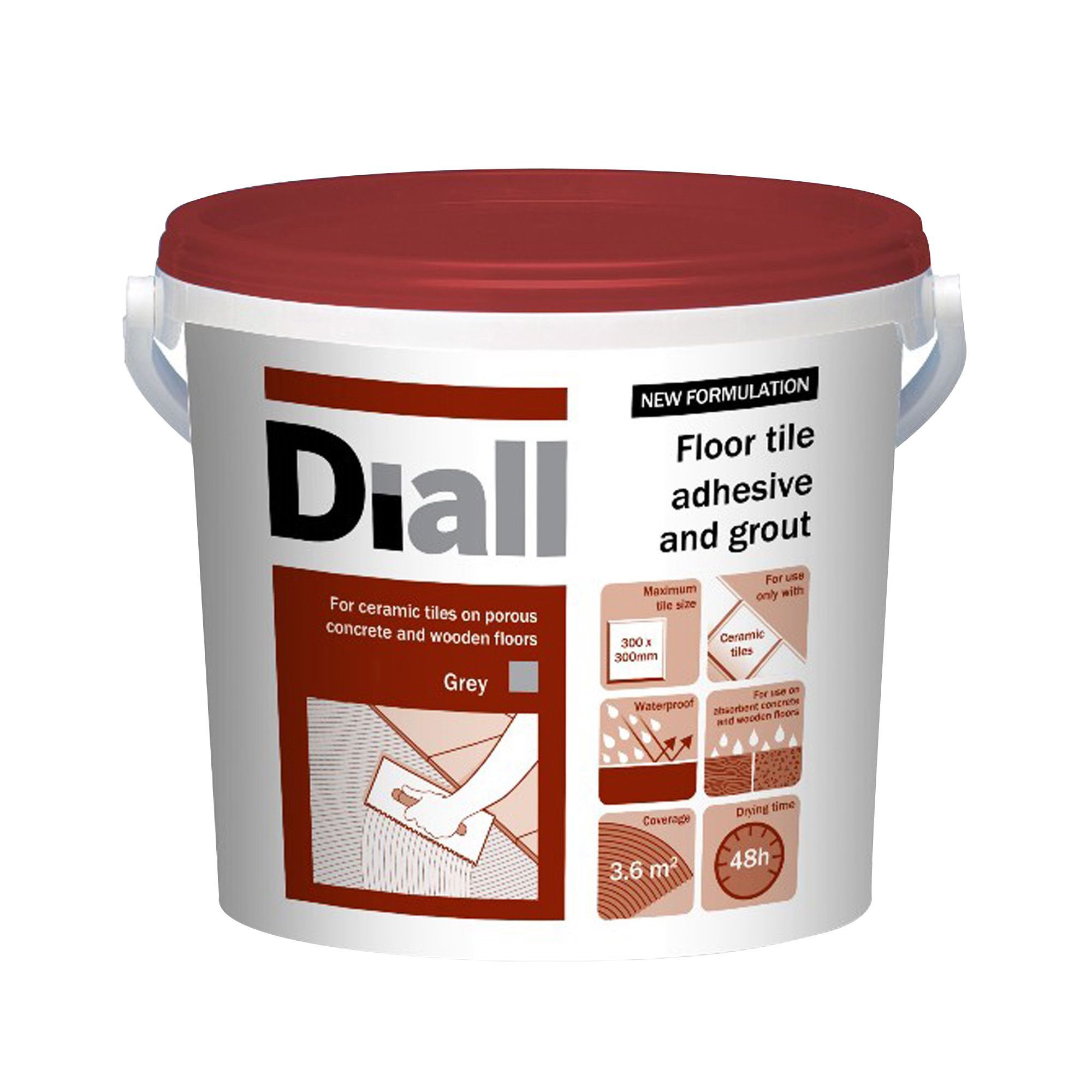 Diall Ready mixed Grey Adhesive & grout 15.1kg