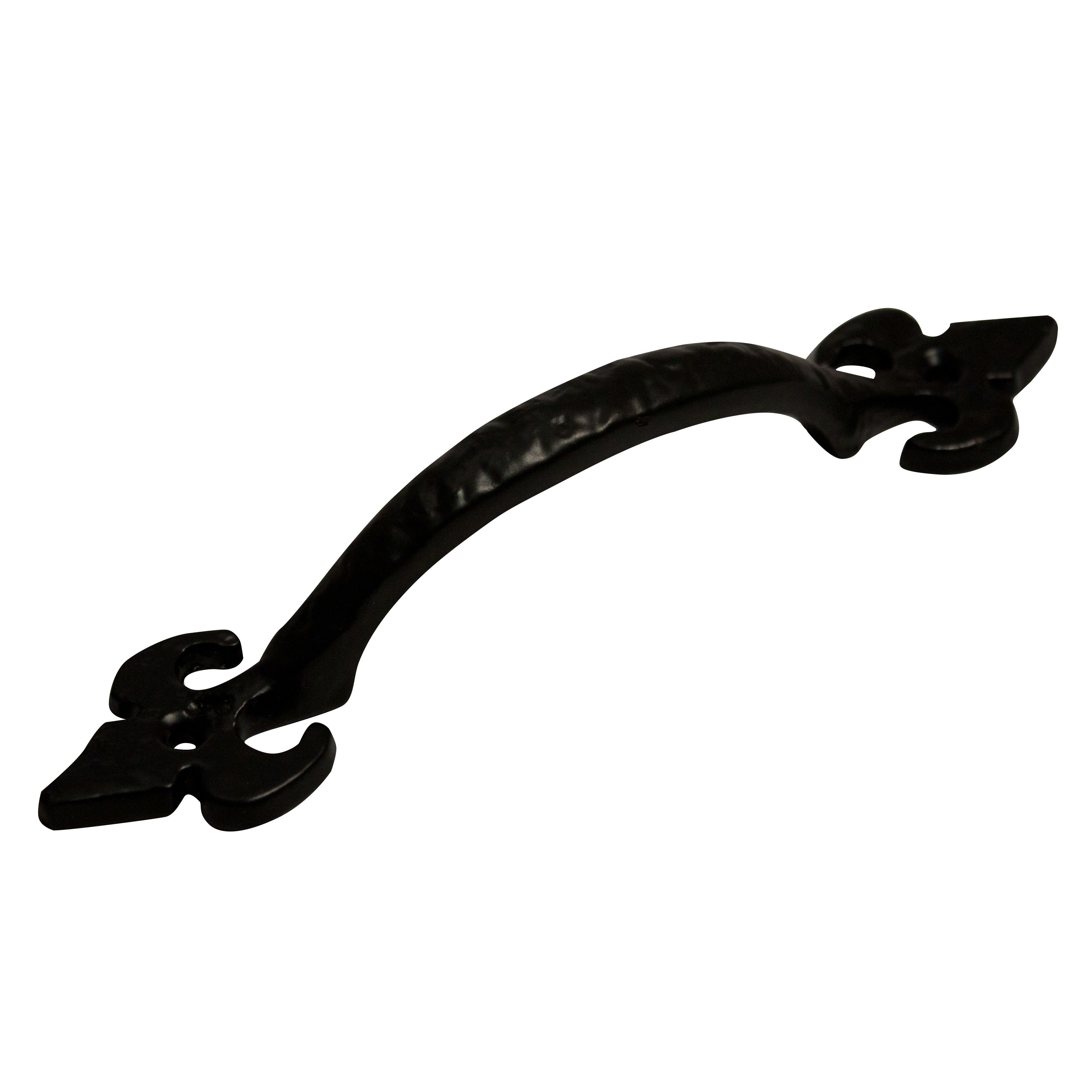 Blooma Black Antique effect Cast iron Cabinet Pull handle