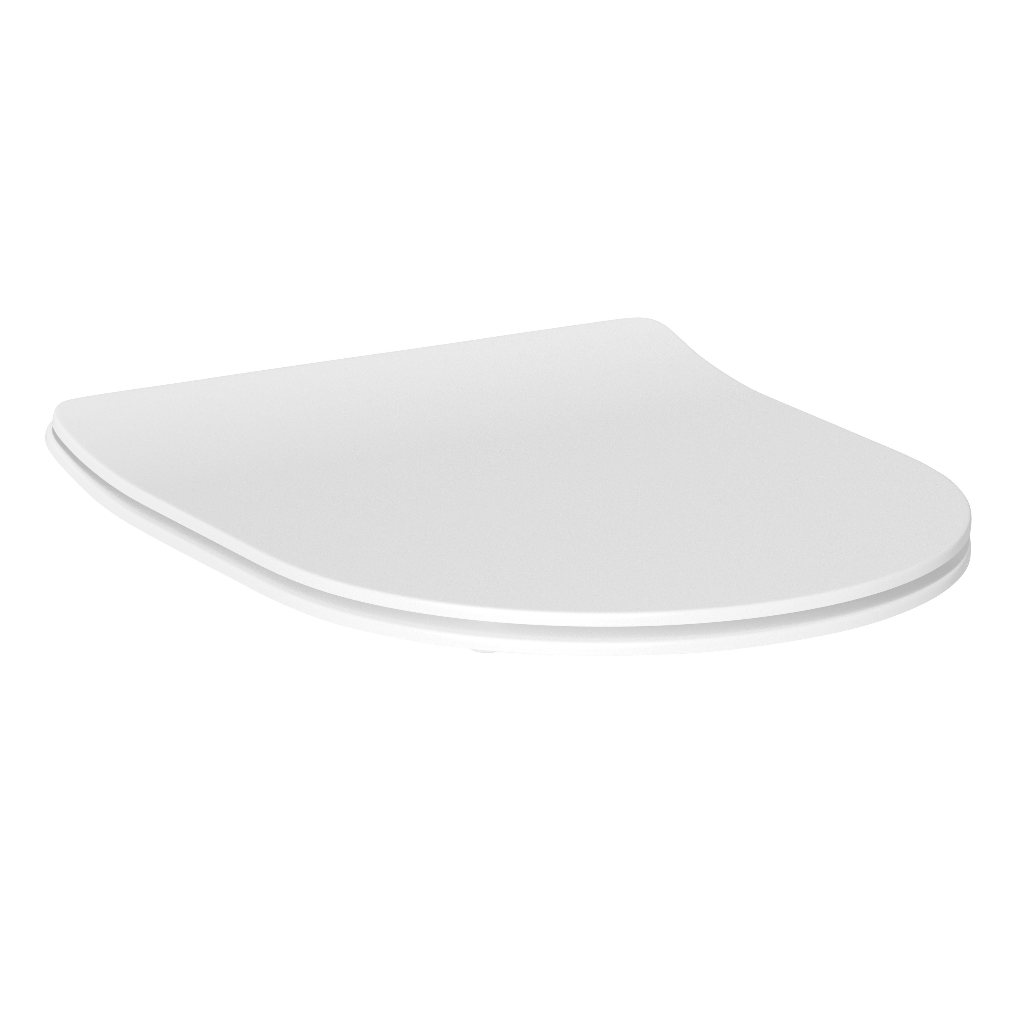 B & Q B&Q Romeo White Top fix Standard close Toilet seat Toilet seats £