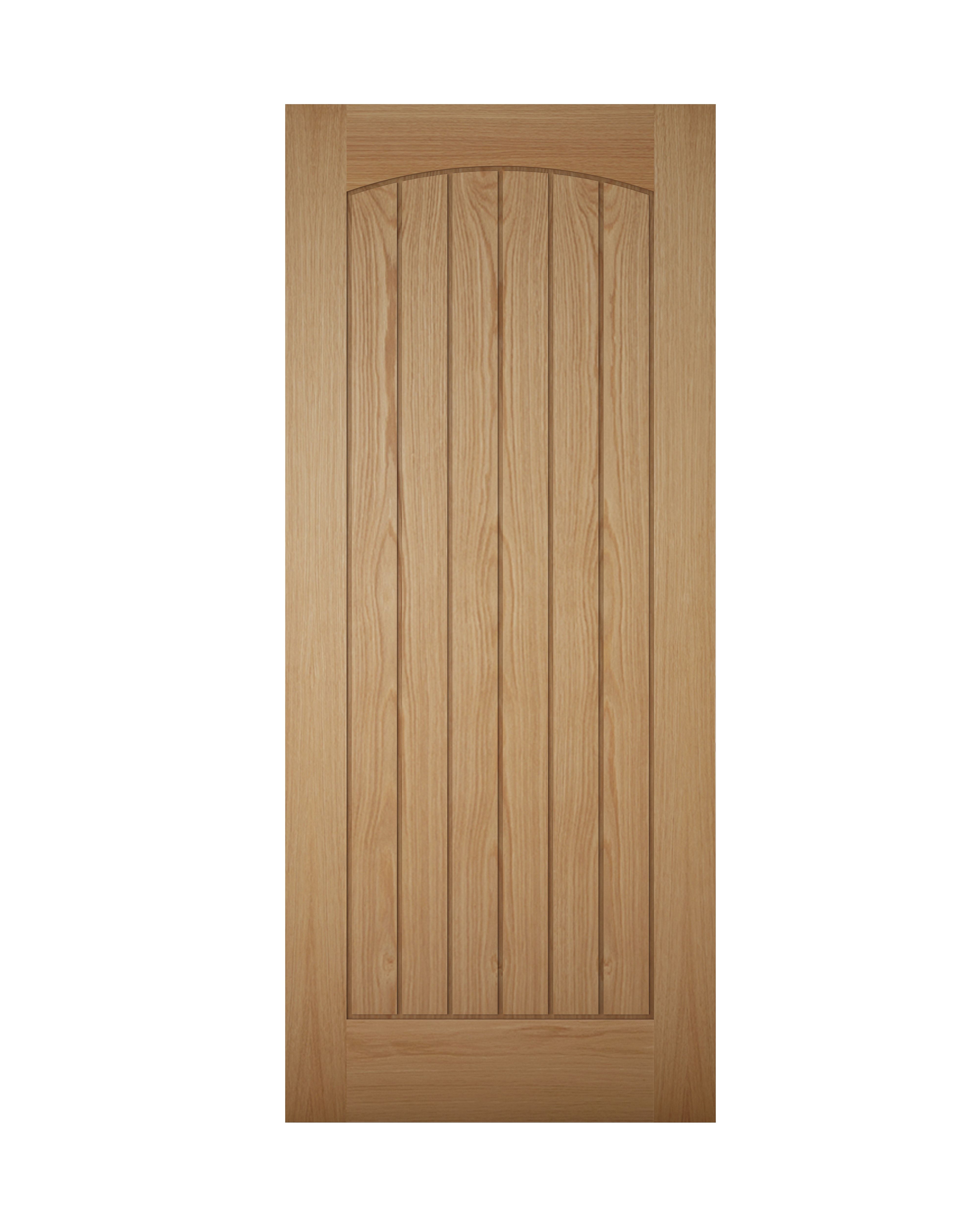 Geom Cottage White oak veneer Left & RHed Front door, (H)1981mm (W)838mm