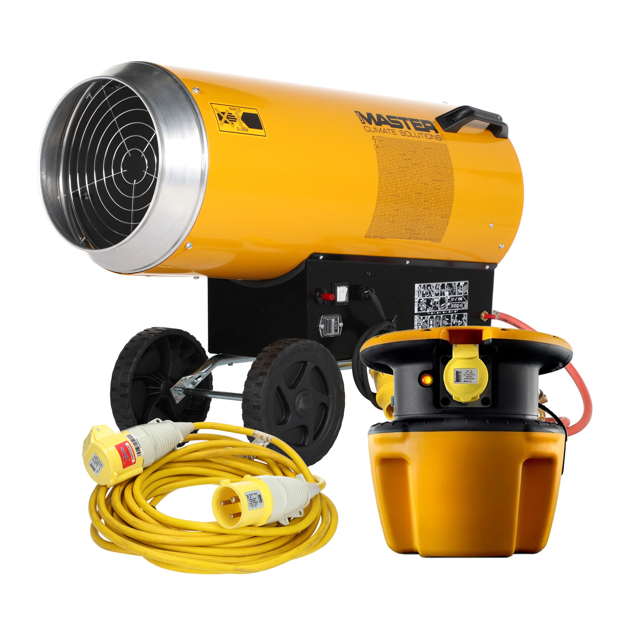 53kW 110V Propane Air heater bundle - Weekend hire