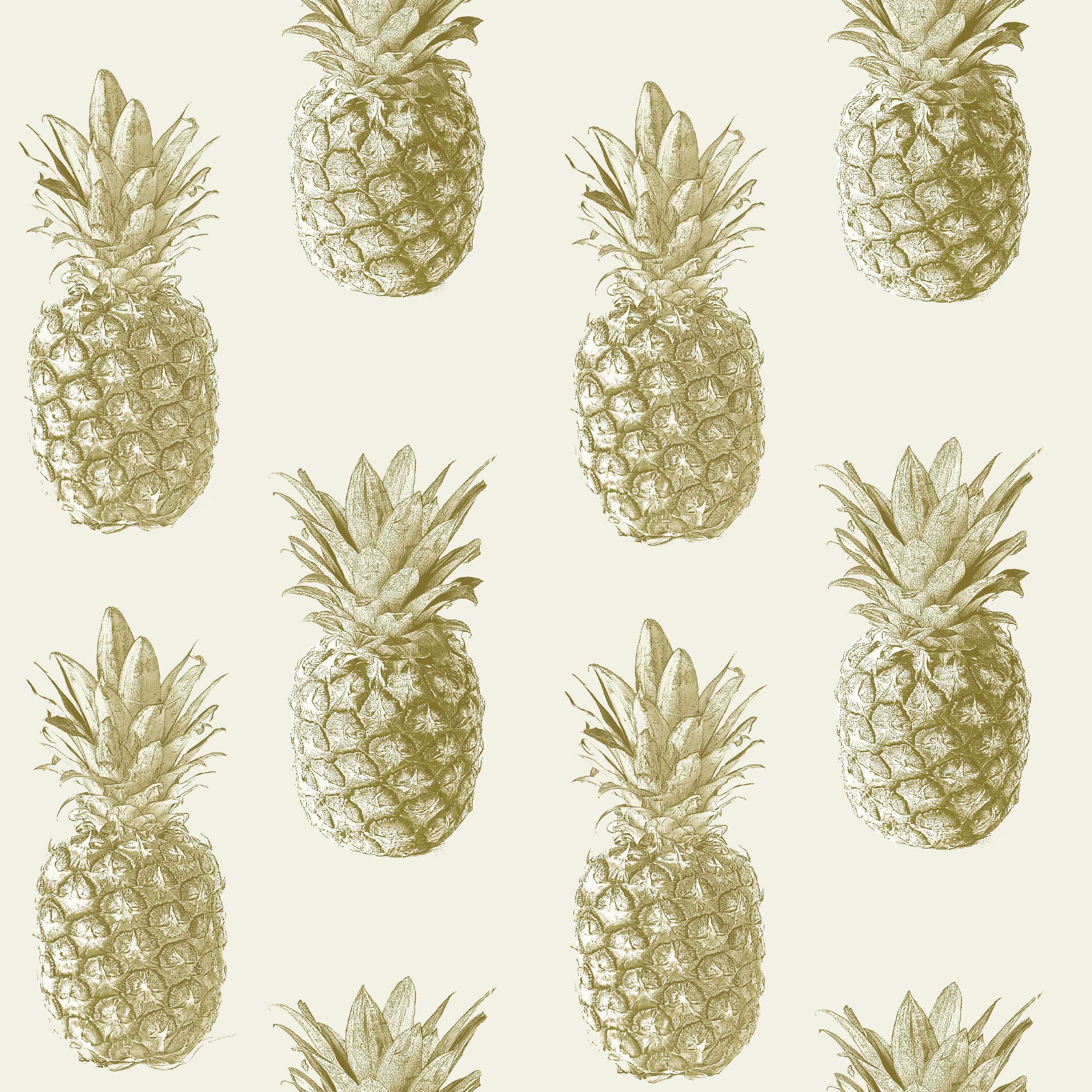Ideco Home Cream Pineapple Wallpaper